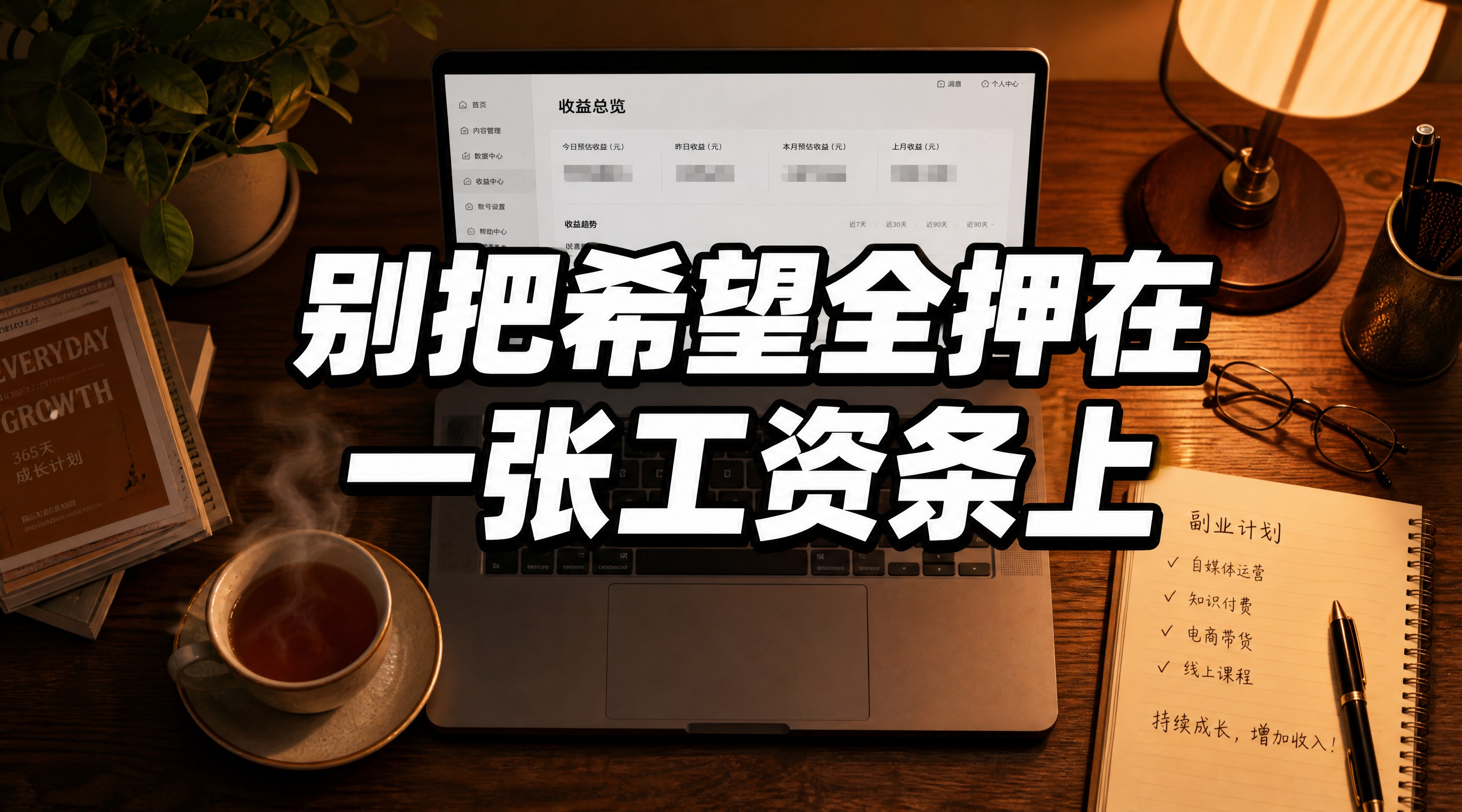 公众号封面图，俯视视角的办公桌场景，木质桌面上放着一台笔记本电… - 图片创意预览