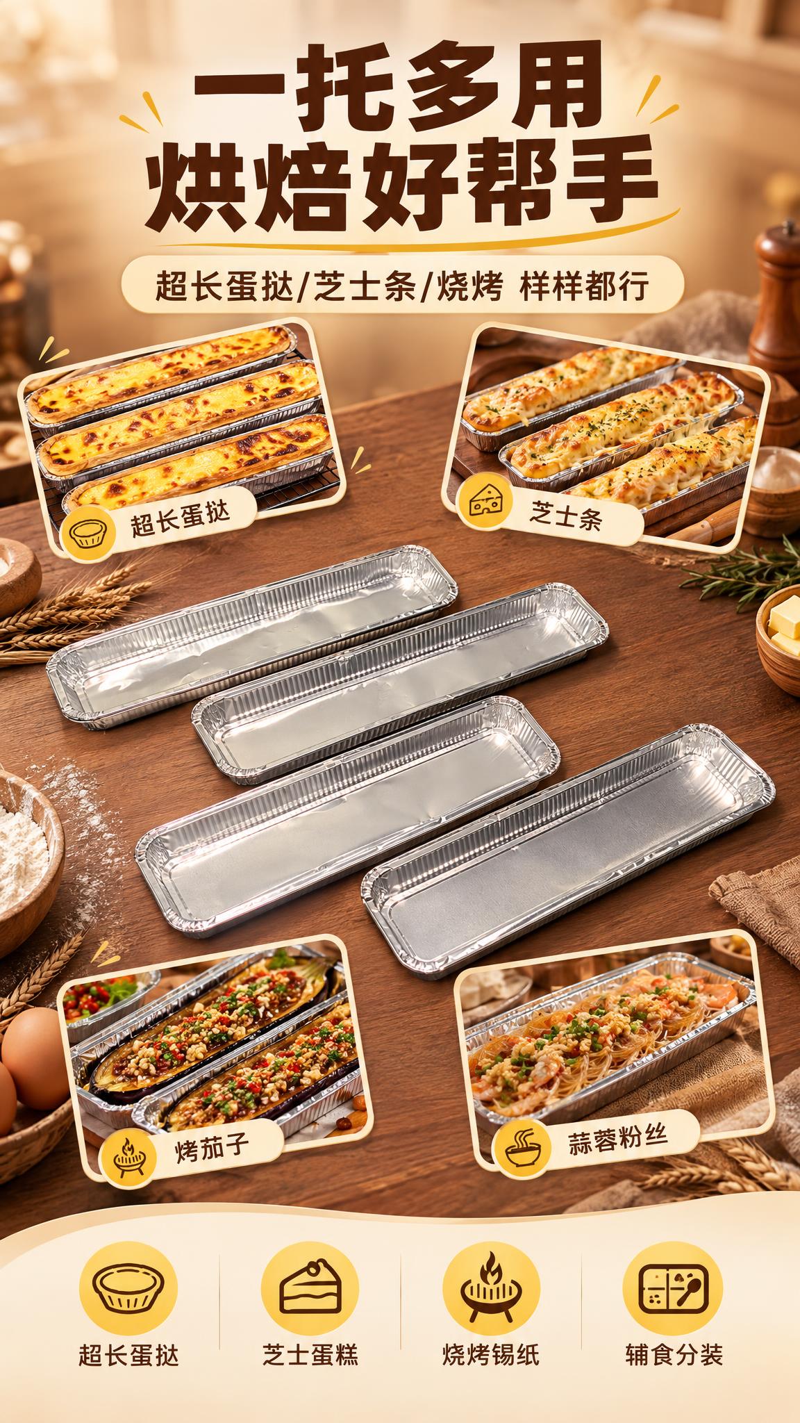 [商品] 使用【图1】长条形铝箔锡纸底托；保留底托外形、银色铝… - 图片创意预览