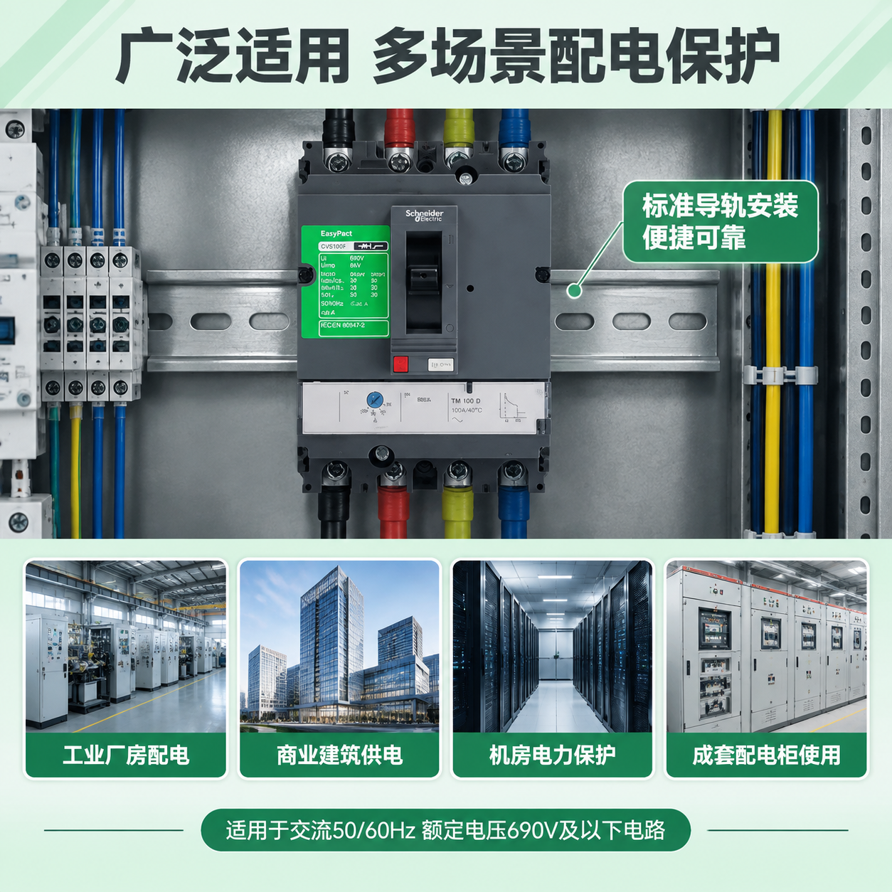 [主图-4] 应用场景与安装示意，展示塑壳断路器在配电系统中的… - 图片创意预览