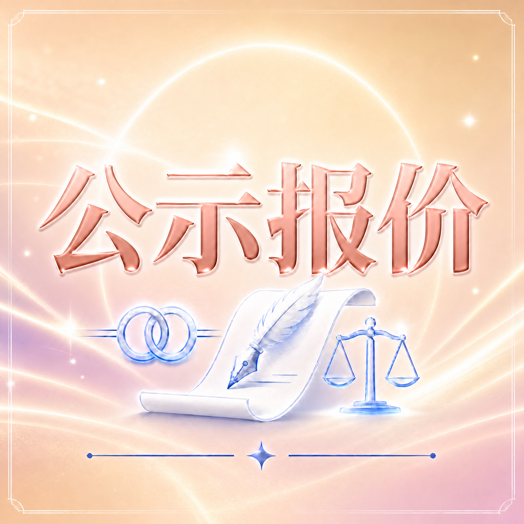 保持原图的所有元素和布局不变："公示报价"玫瑰金立体文字居中、… - 图片创意预览