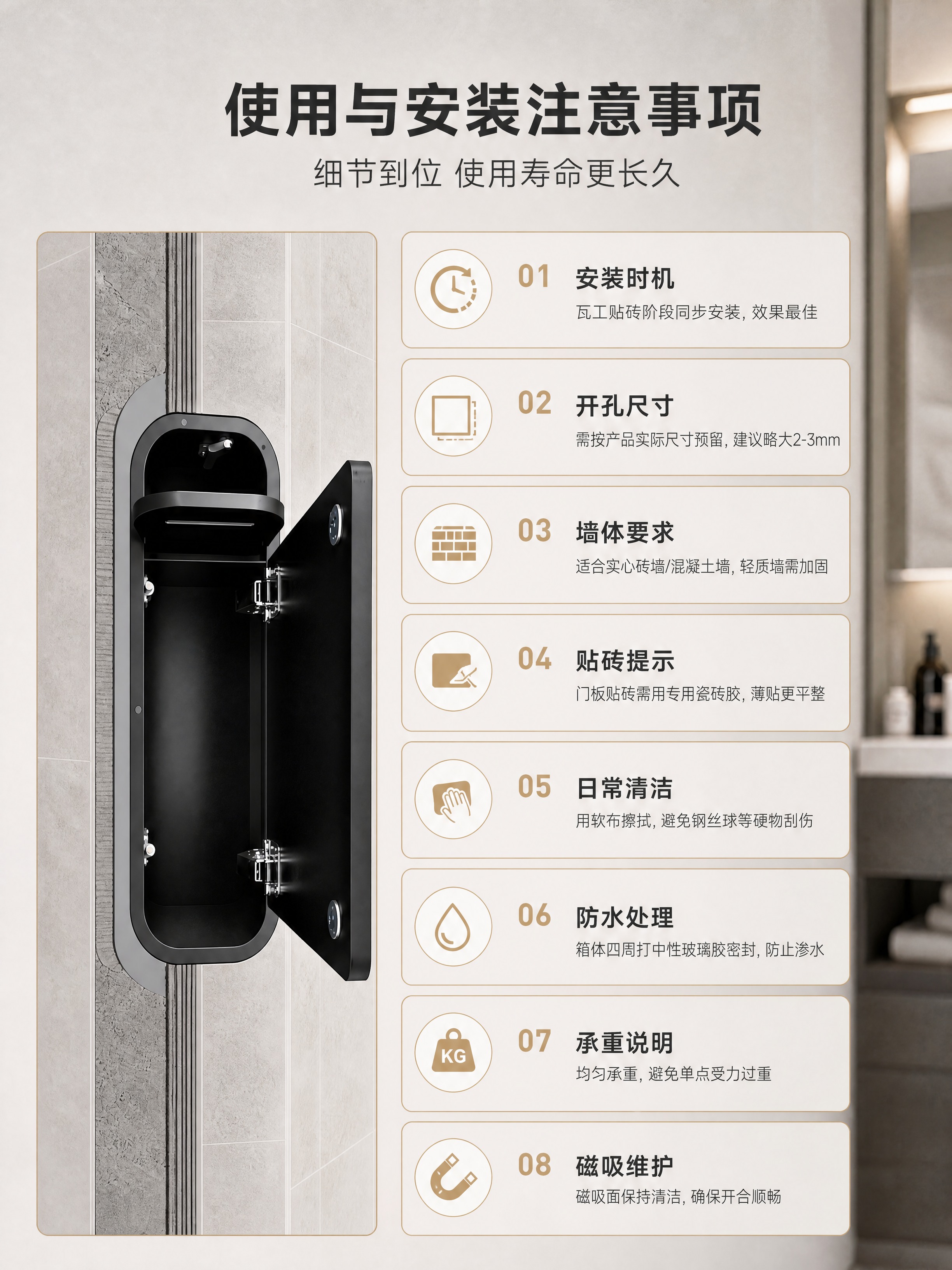 在这张详情页风格基础上，新增一页使用注意事项详细说明页。保持同… - 图片创意预览