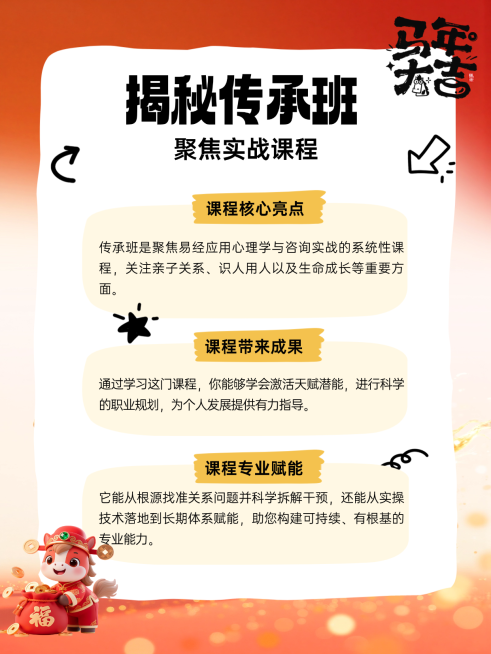 春节教育培训课程介绍宣传喜庆感小红书配图预览效果