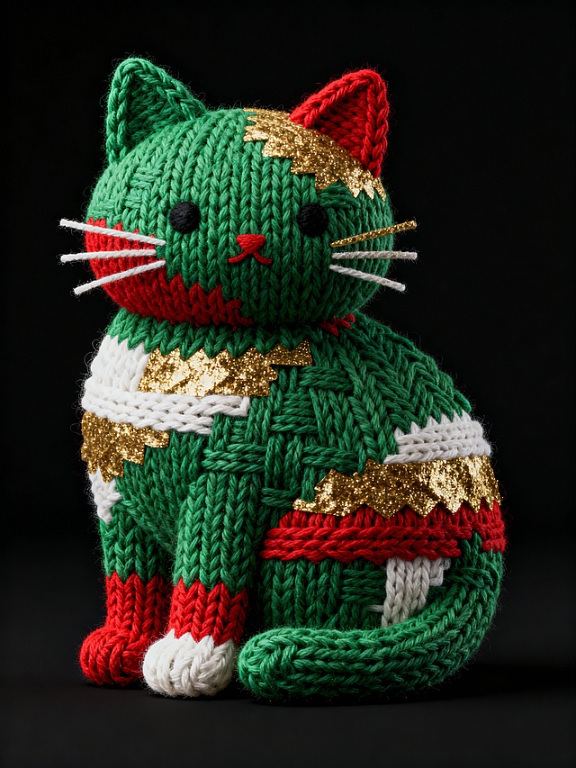 毛线编织风格的猫