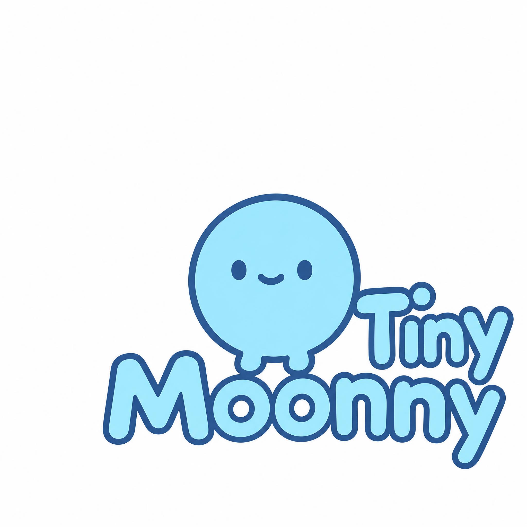 重新设计Tiny Moonny品牌logo排版，参考图中的浅蓝… - 图片创意预览