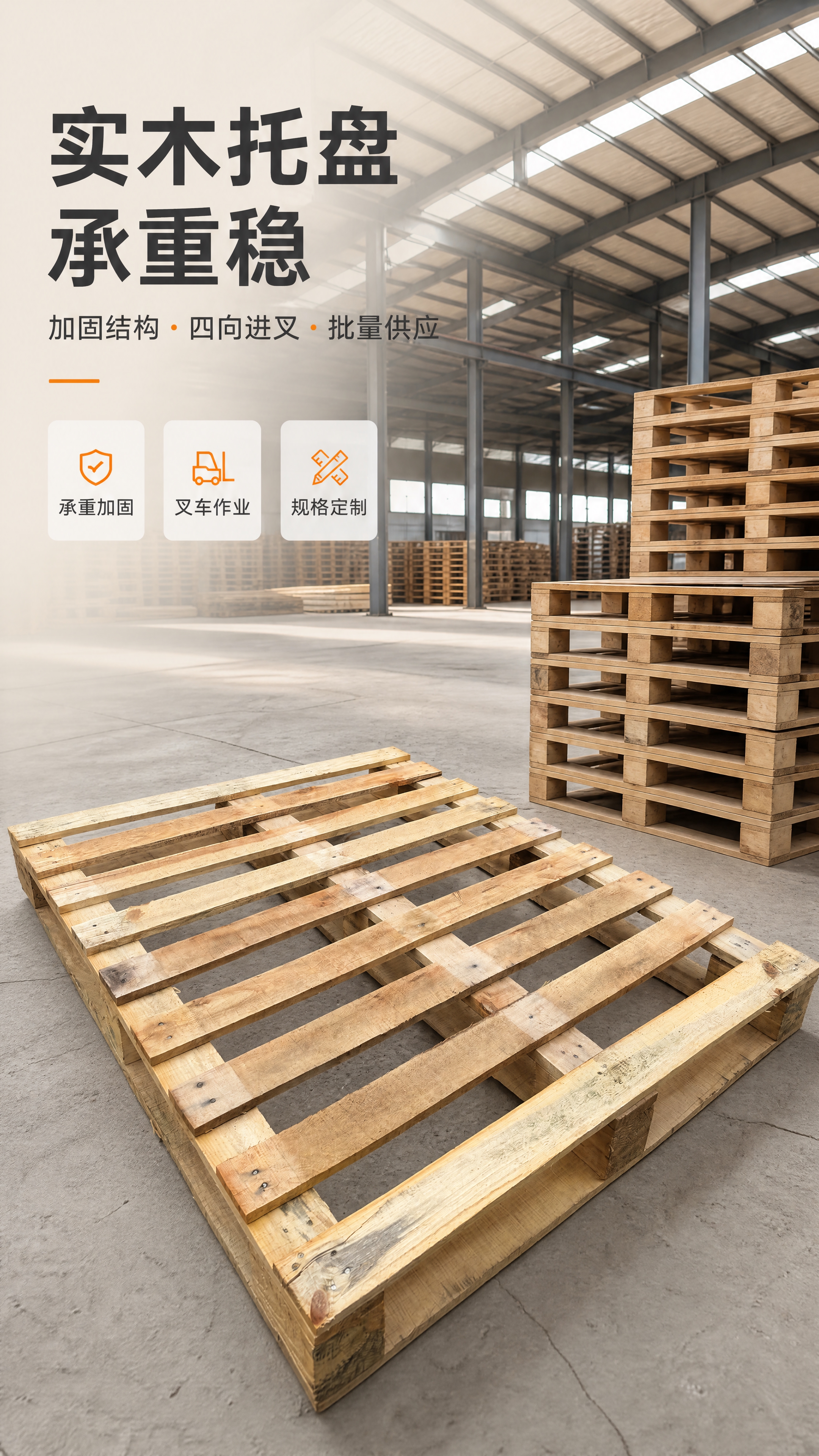 [商品] 使用【图1】天然原木实木托盘：保留铺板结构、纵梁、垫… - 图片创意预览