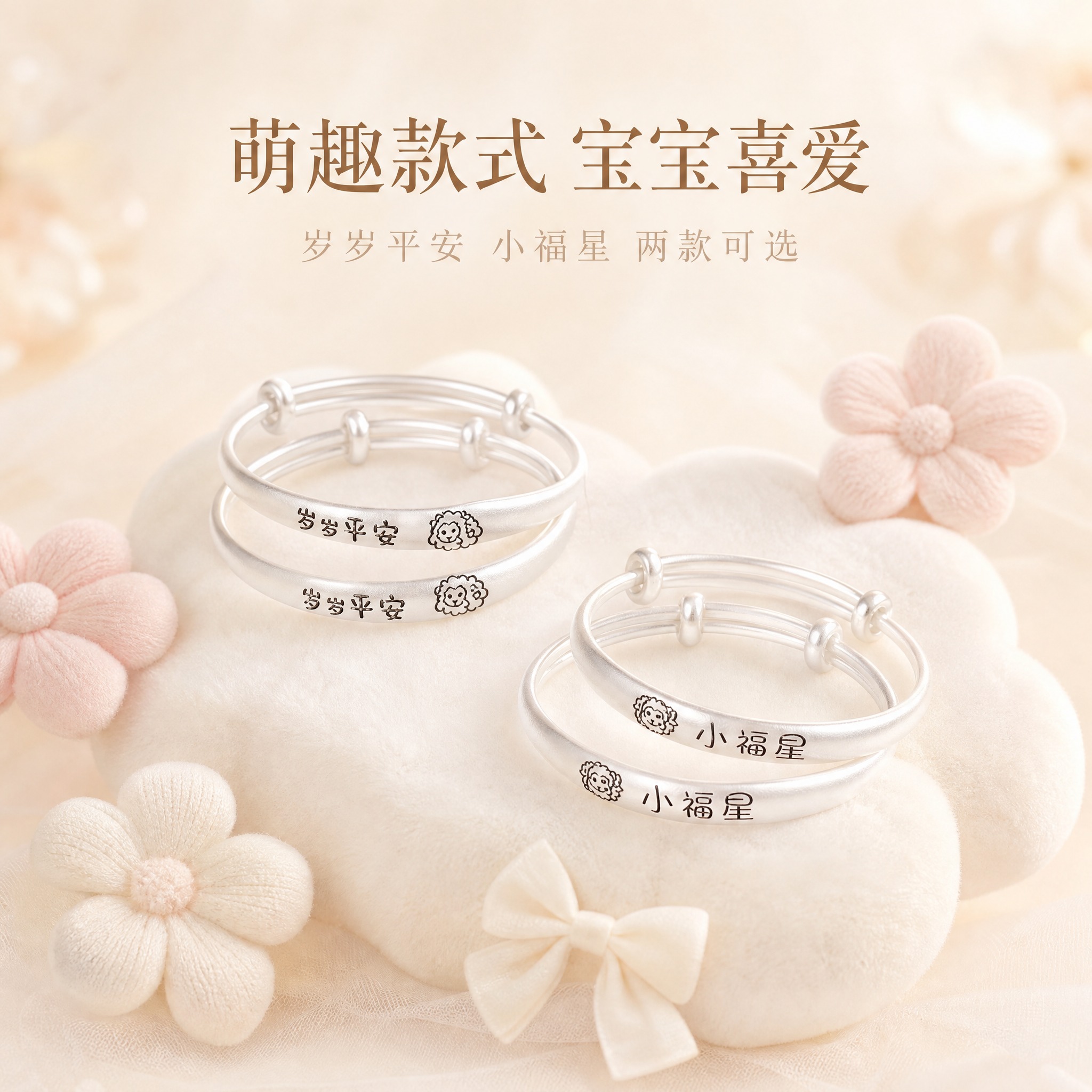 [主图-4] 主题：萌趣款式展示，展示小福星与岁岁平安两款宝宝… - 图片创意预览