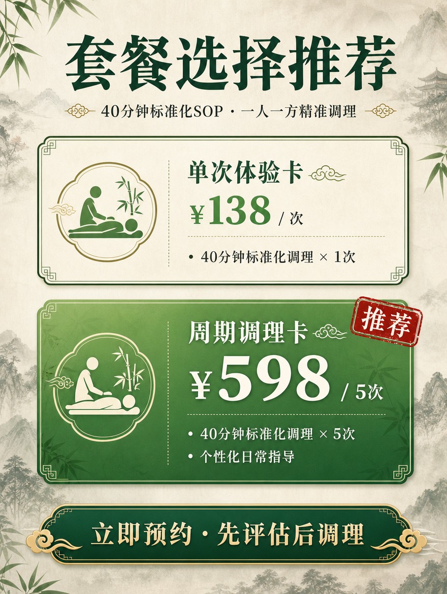 [商品] 非实物服务类：腰背推拿调理服务，中医馆中式古风调性，… - 图片创意预览