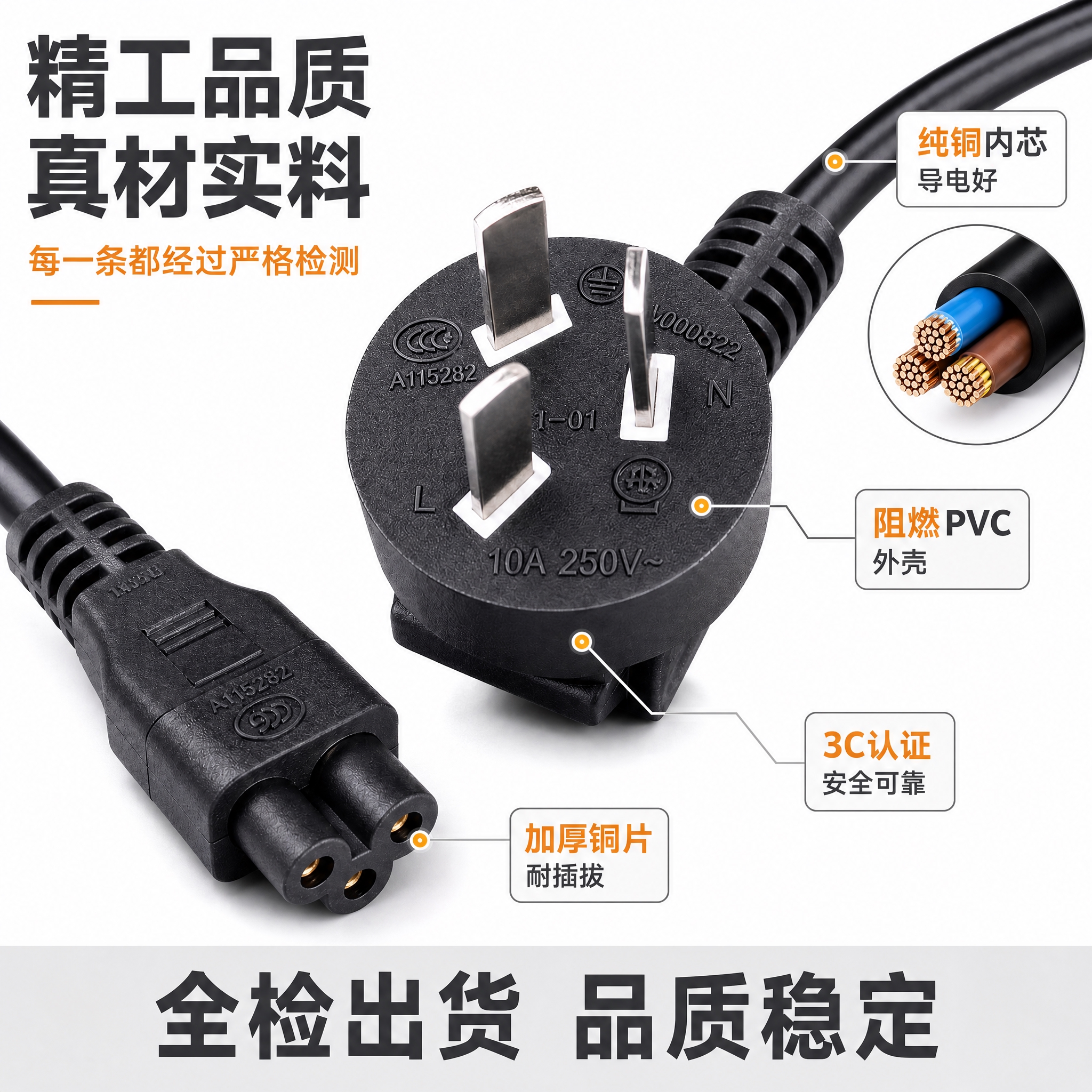 [主图-4白底版] 主题：精工品质 真材实料。唯一任务：白底背… - 图片创意预览