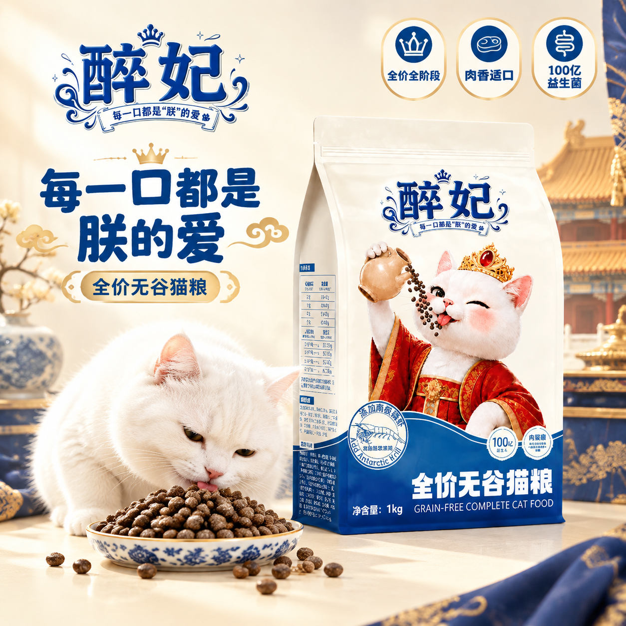 [主图-1] 首图点击率 产品情绪首图 突出醉妃全价无谷猫粮产… - 图片创意预览