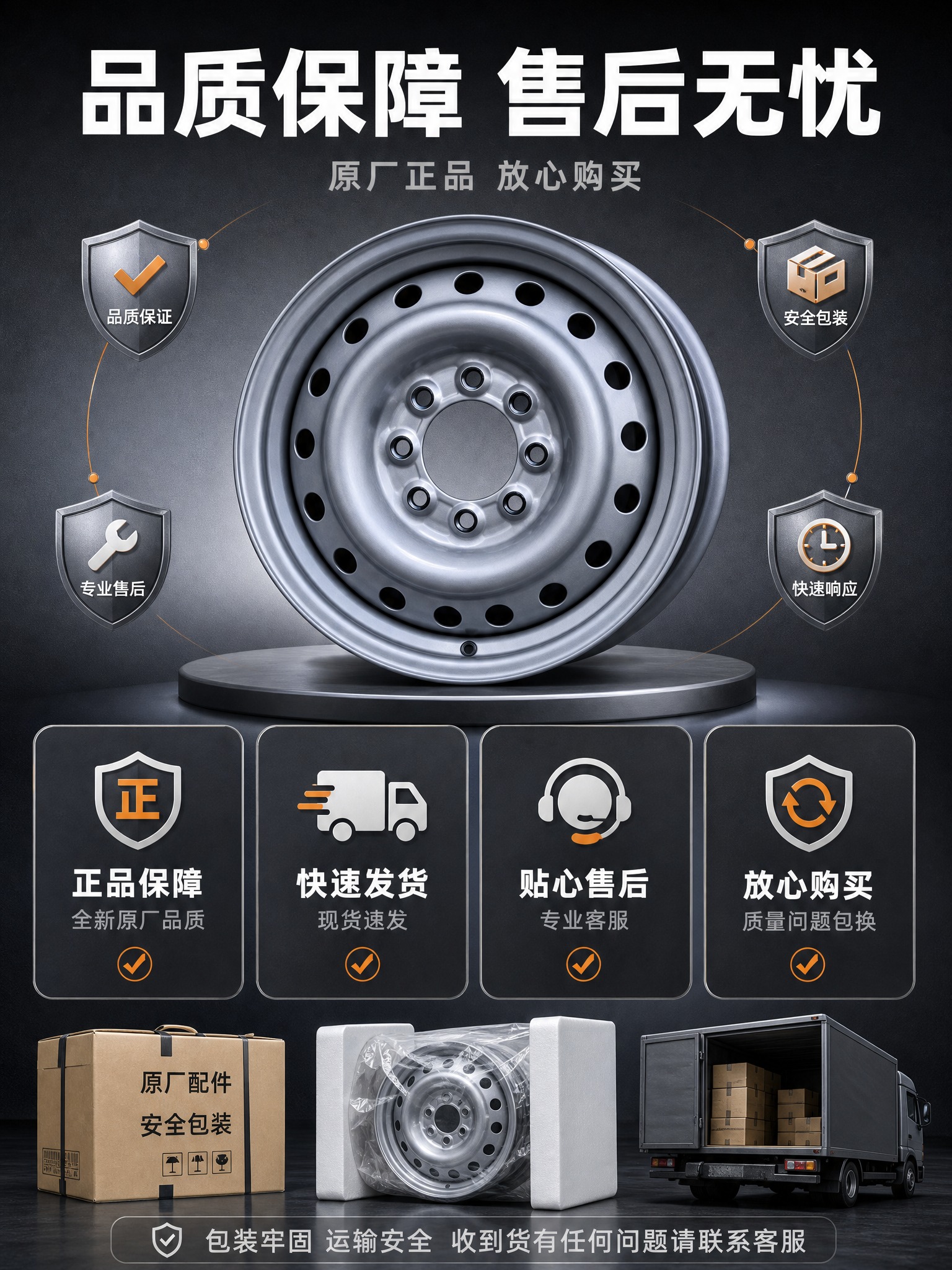 [商品] 使用【图1】五菱荣光新卡原厂加厚钢圈；保留银灰色金属… - 图片创意预览
