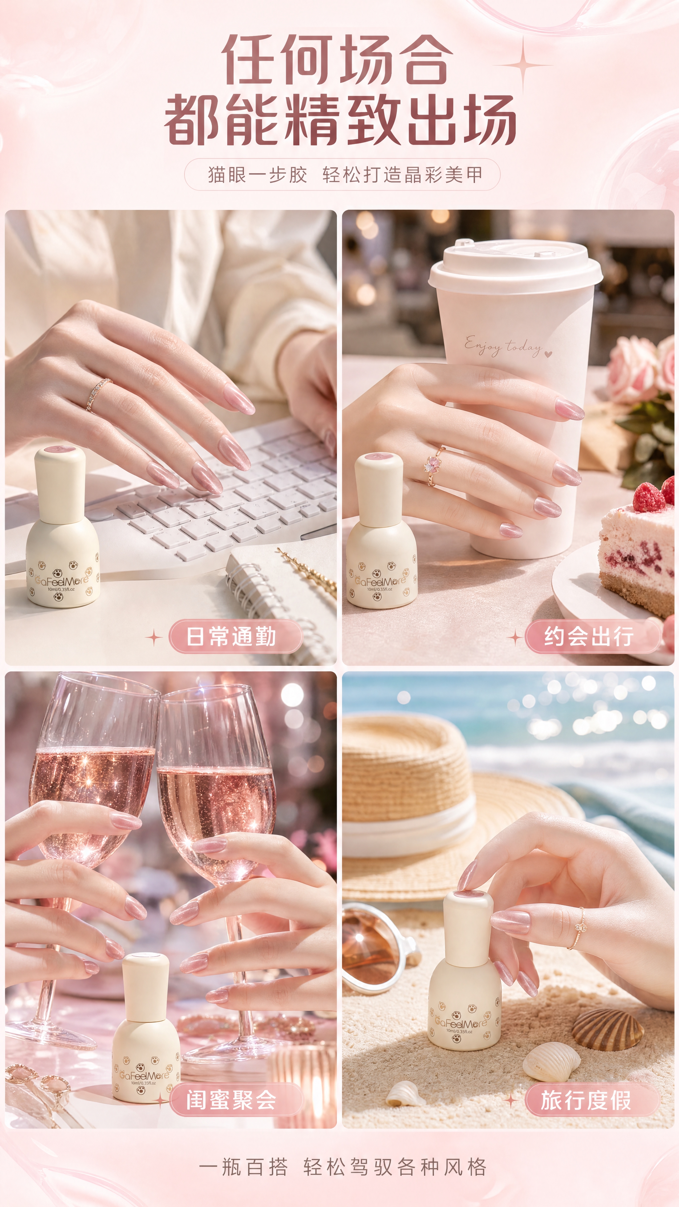 [商品] 使用【图1】GaFeelMore猫眼一步胶甲油瓶；保… - 图片创意预览