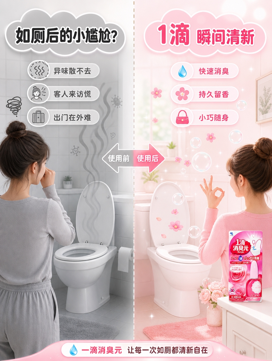 [商品] 使用【图1】粉色消臭元产品图；保留瓶身造型、粉色主体… - 图片创意预览