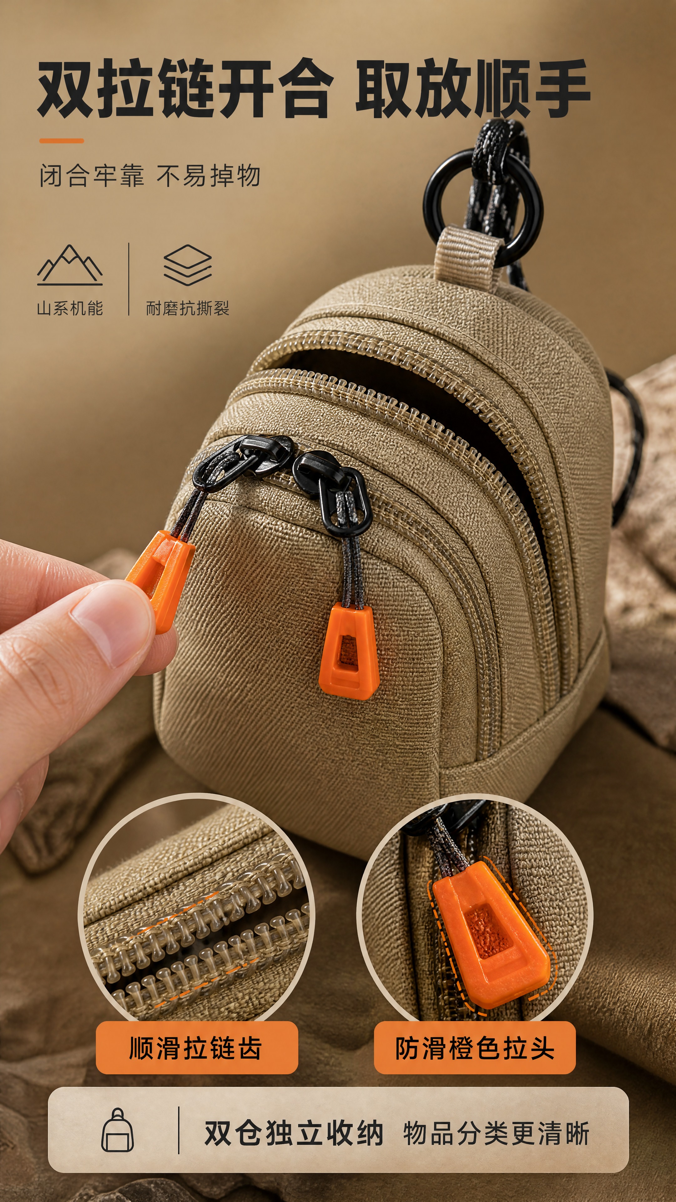 [商品] 使用【图1】卡其色多功能斜挎小包；商品处理：保留迷你… - 图片创意预览