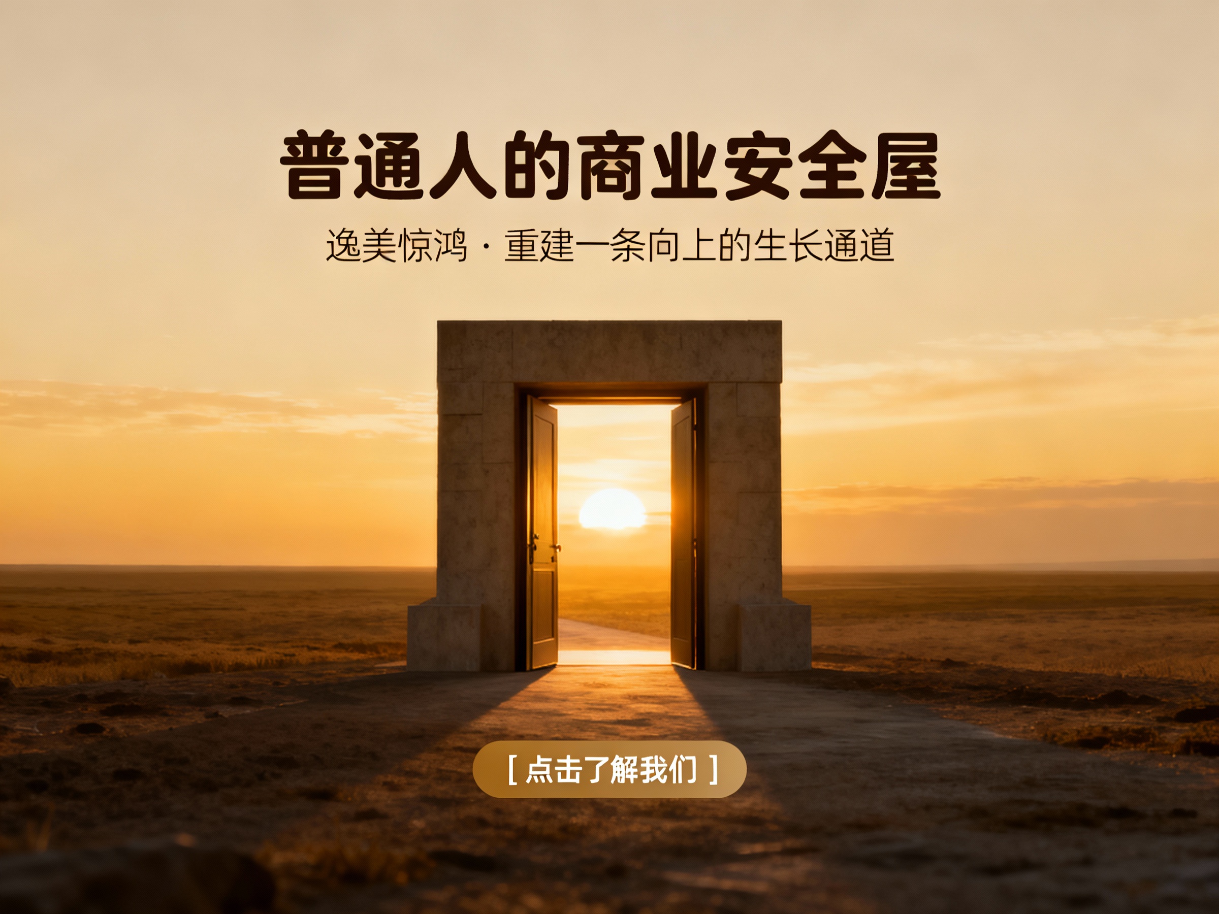 主标题：普通人的商业安全屋​ • 副标题：逸美惊鸿 · 重建一… - 图片创意预览