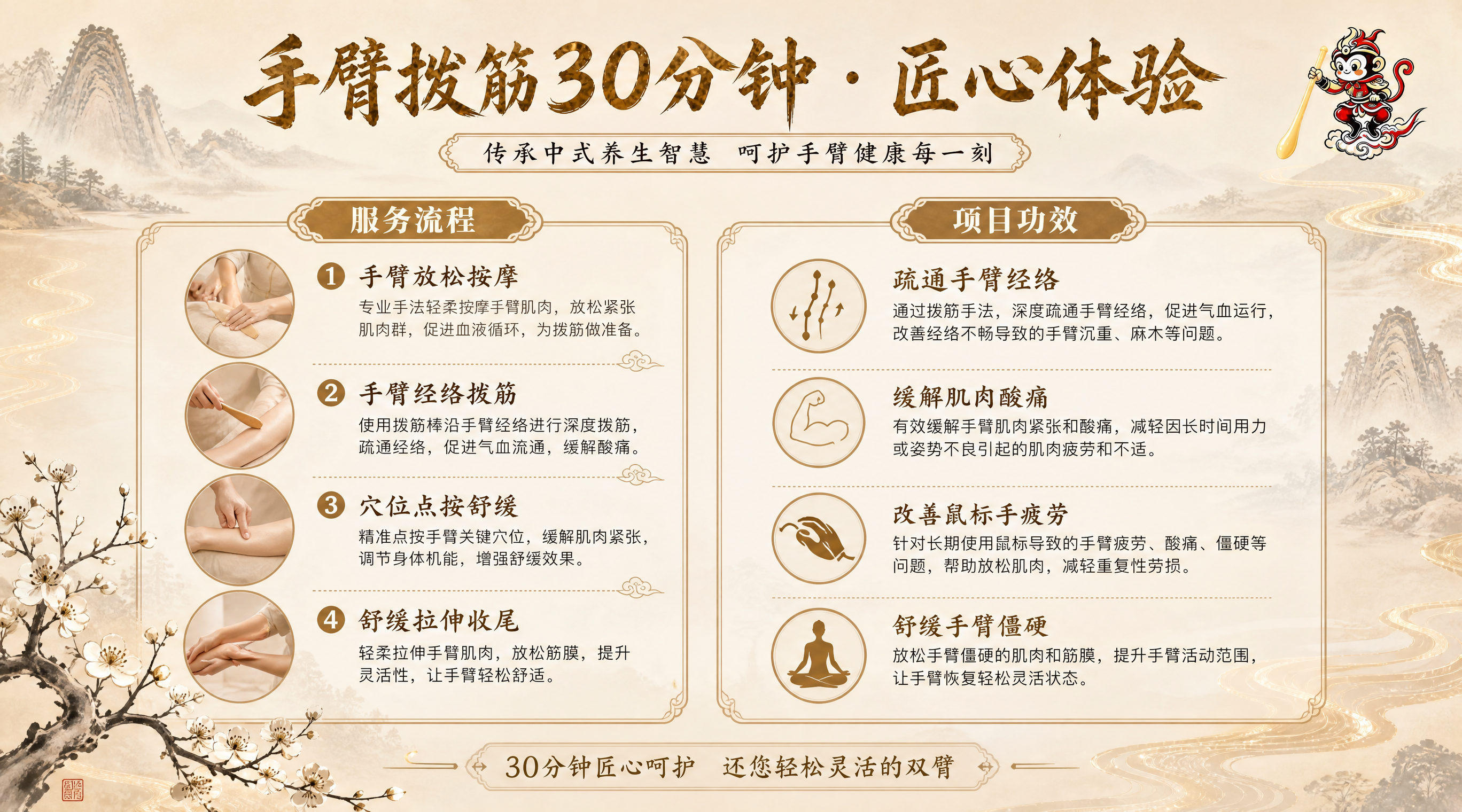 高端新中式养生风格团购详情内页介绍图，16:9横版构图，清新优… - 图片创意预览