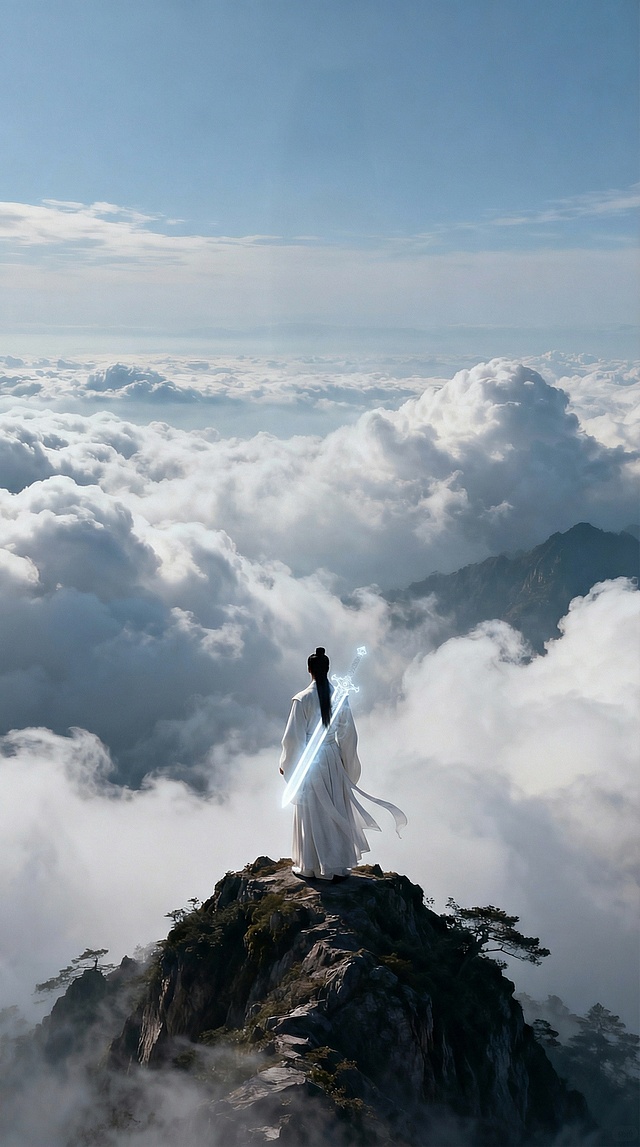 宝剑缩小，位于人物背后