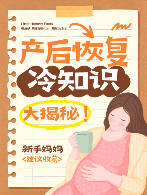 棕黄色简约可爱孕期产后恢复冷知识分享攻略指南小红书配图预览效果