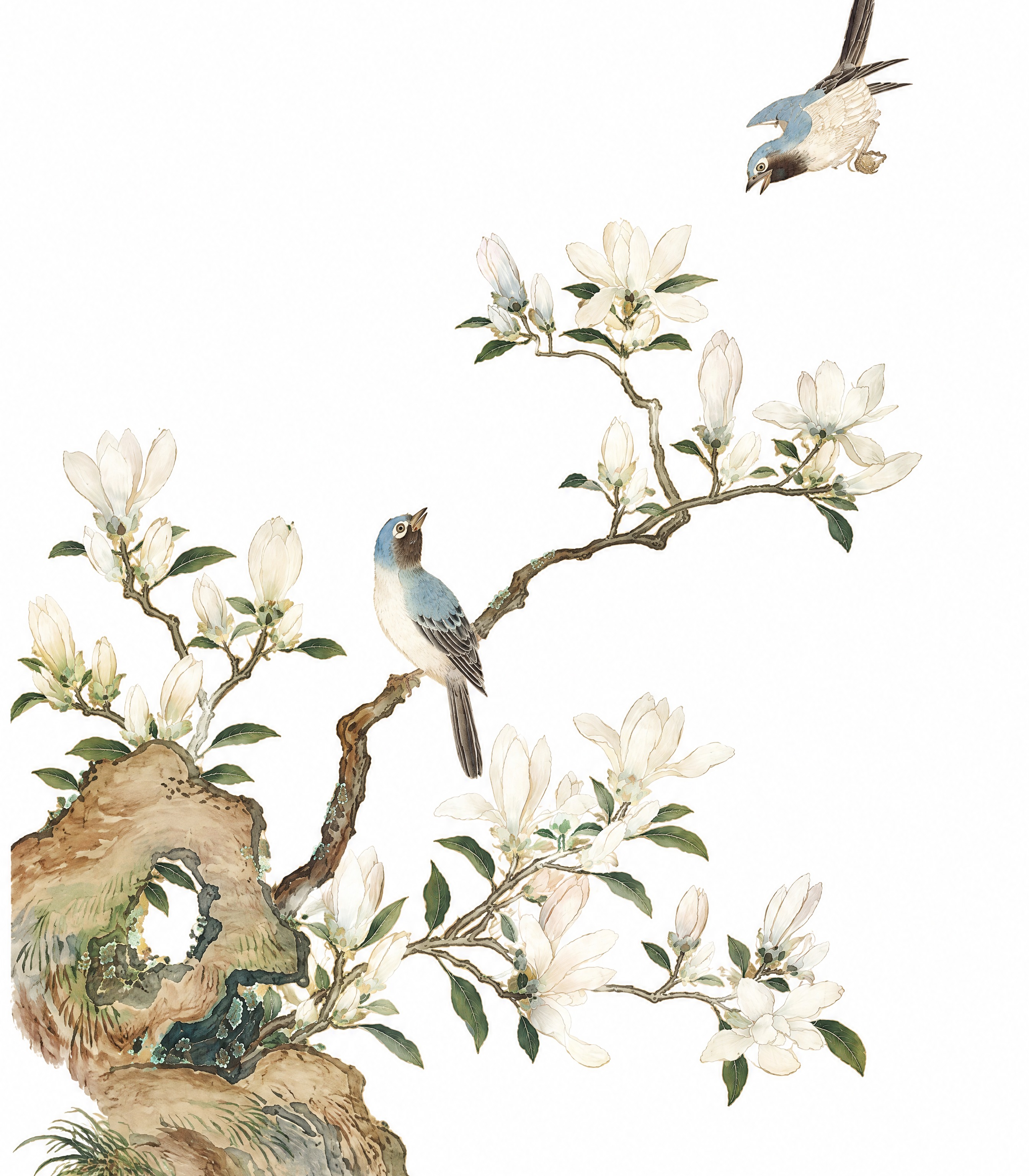参考原图的宋代院体工笔花鸟画风格（绢本设色、淡雅矿物颜料、细腻… - 图片创意预览