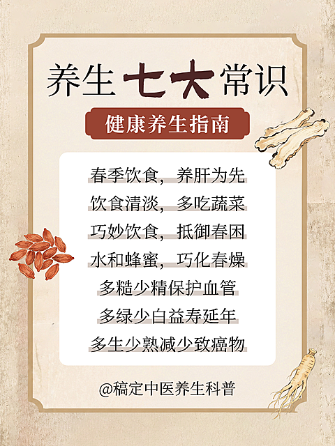 中式水墨插画风养生常识健康指南小红书封面