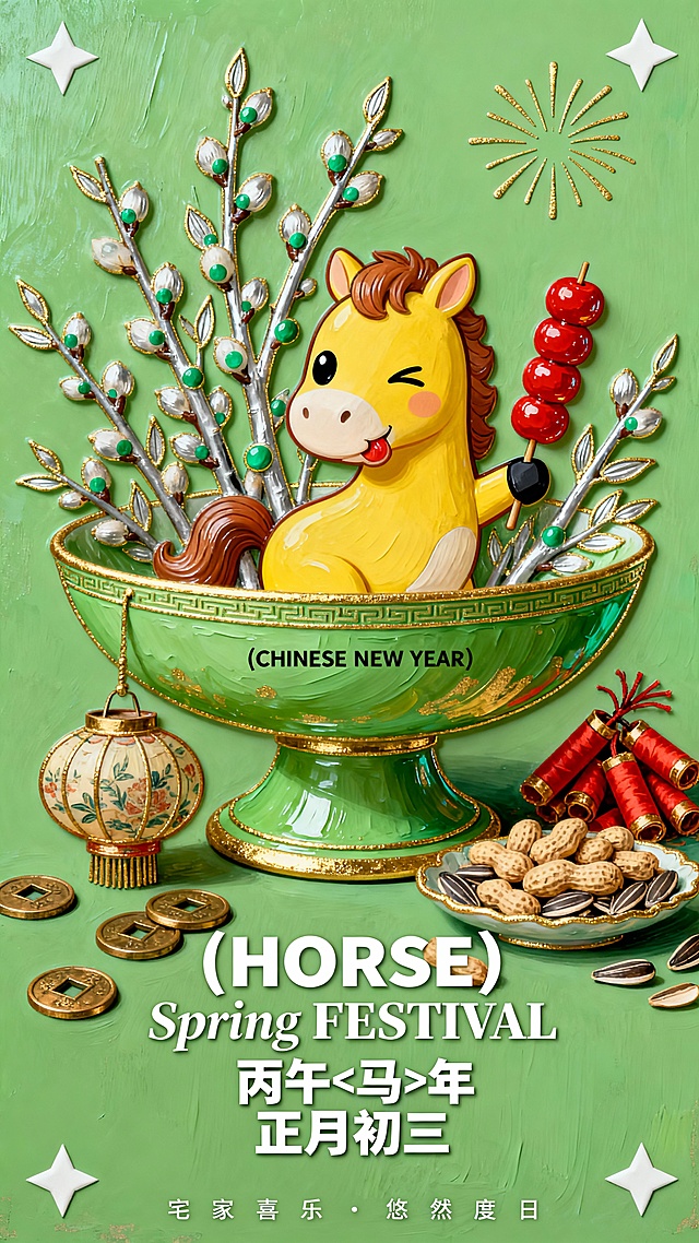 漆线雕 马年春节 初三