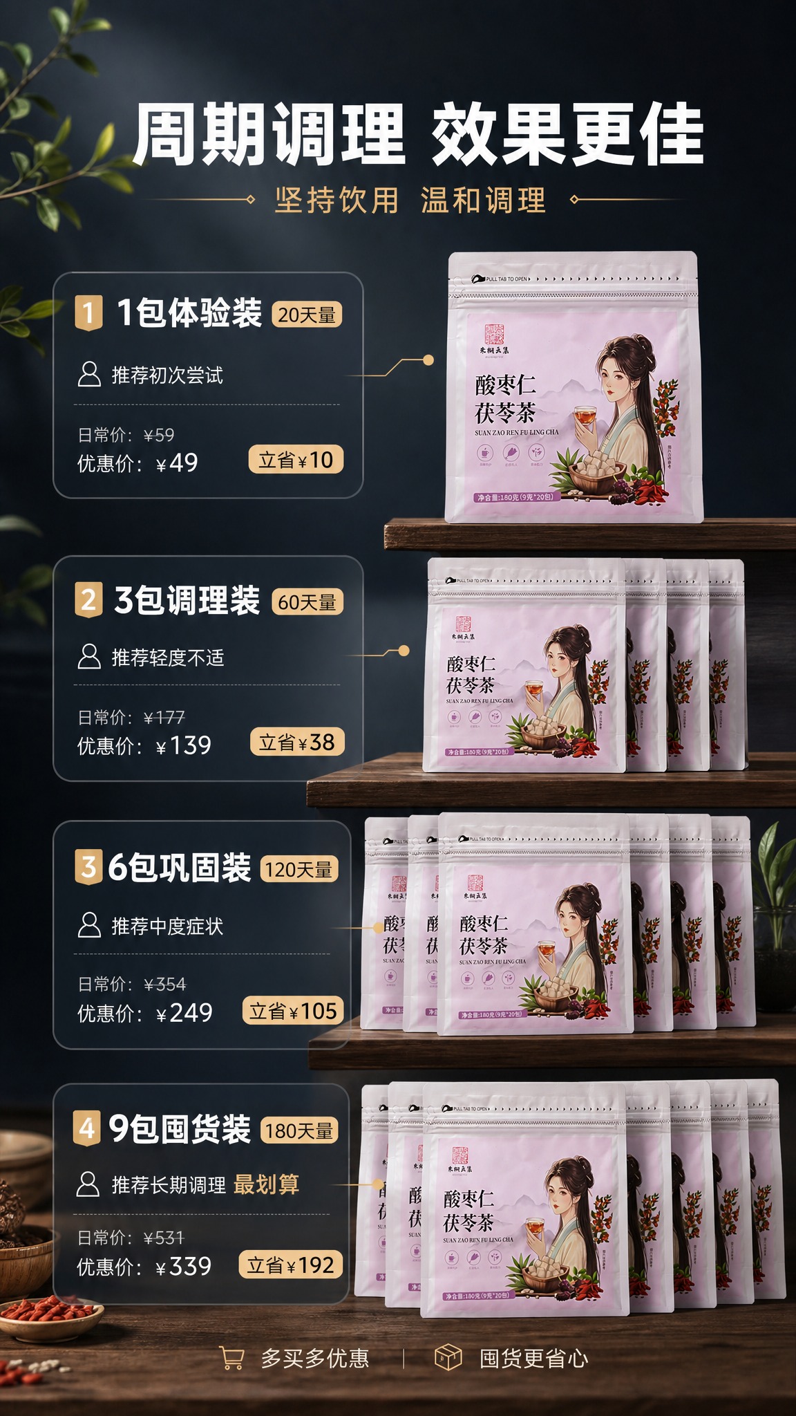 [商品] 使用【图1】【图2】酸枣仁茯苓茶产品袋；保留全部包装… - 图片创意预览