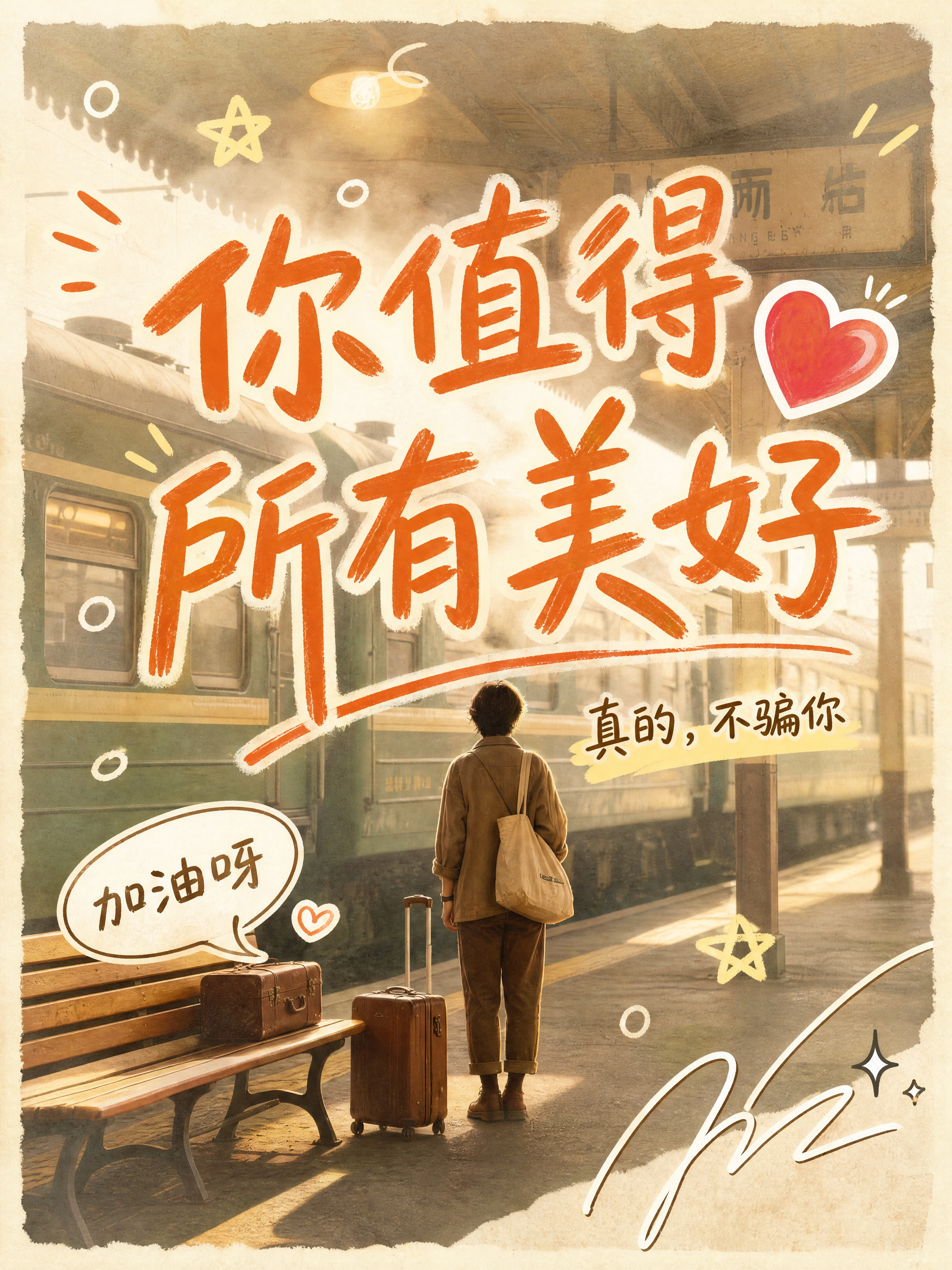 小红书笔记大字封面，配图大字，手写涂鸦随感风，版式精美，小红书… - 图片创意预览