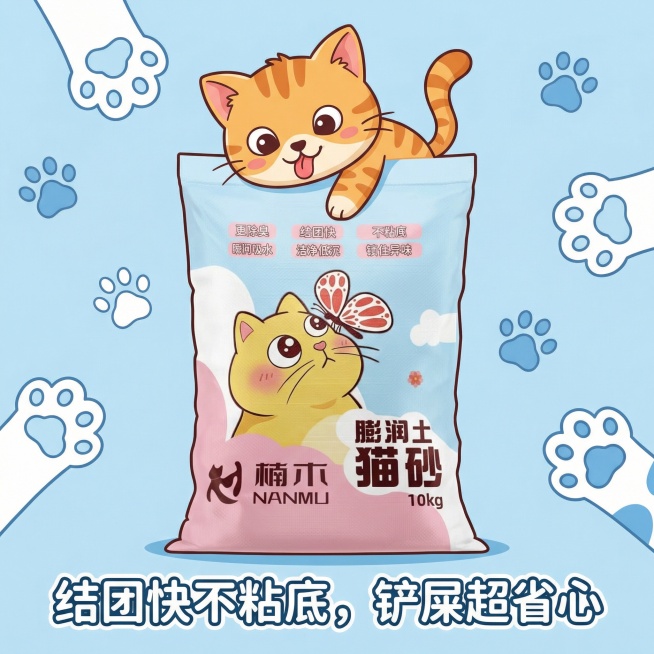 我是在拼多多卖猫砂的 帮我做10张主图 要求简单可爱一点 文案自己发挥预览效果