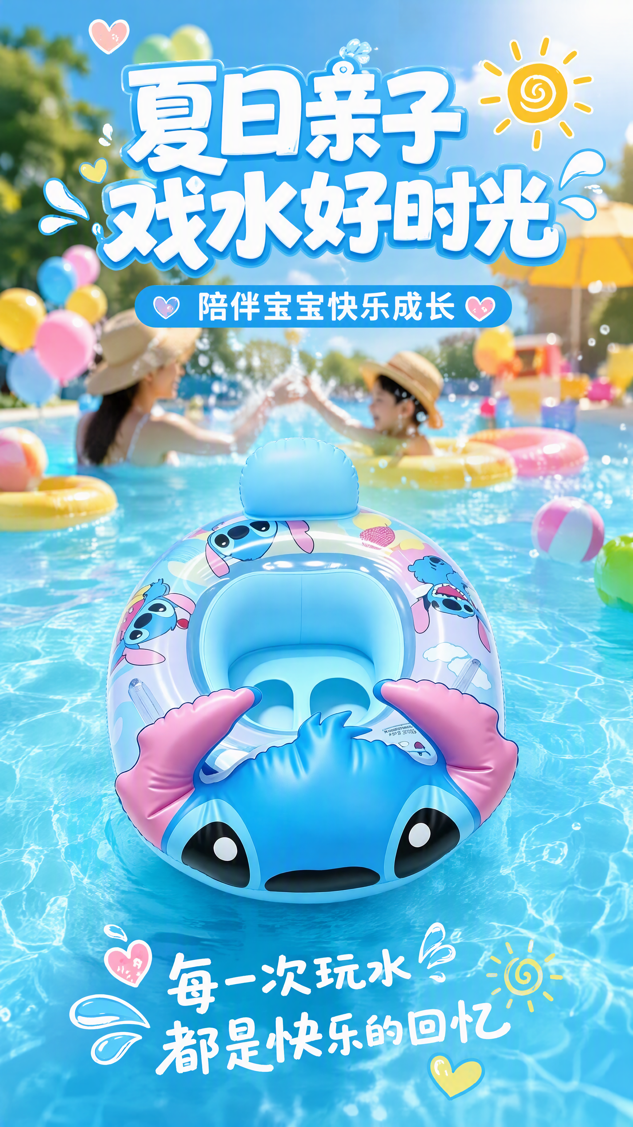 [第11张] 亲子互动页-夏日亲子戏水陪伴宝宝快乐成长。本张使… - 图片创意预览
