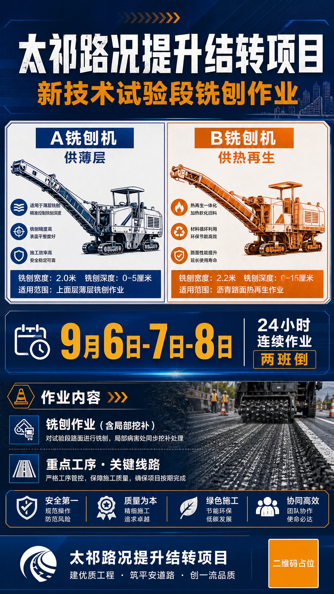 工程建设风格海报，竖版9:16，深蓝与橙黄工业配色，正式严谨。… - 图片创意预览