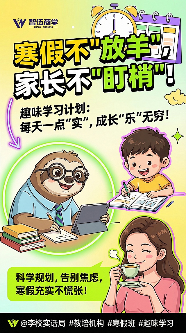 参照上面的图生成20张寒假宣传图
