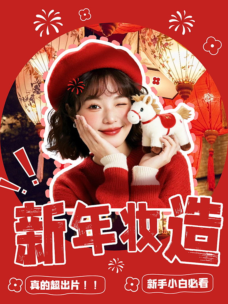 春节生活娱乐文体娱乐喜庆感小红书封面