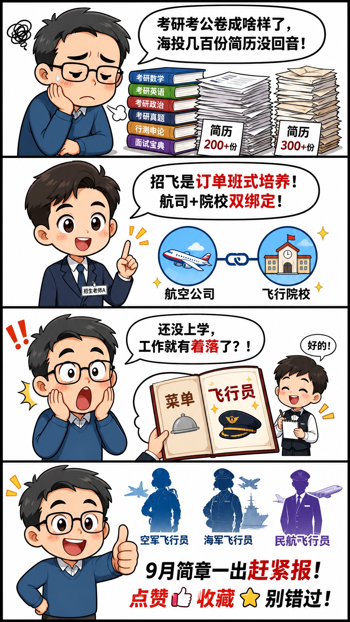 四格漫画，条漫形式，从上到下四格。第一格：一位戴眼镜的中年家长… - 图片创意预览