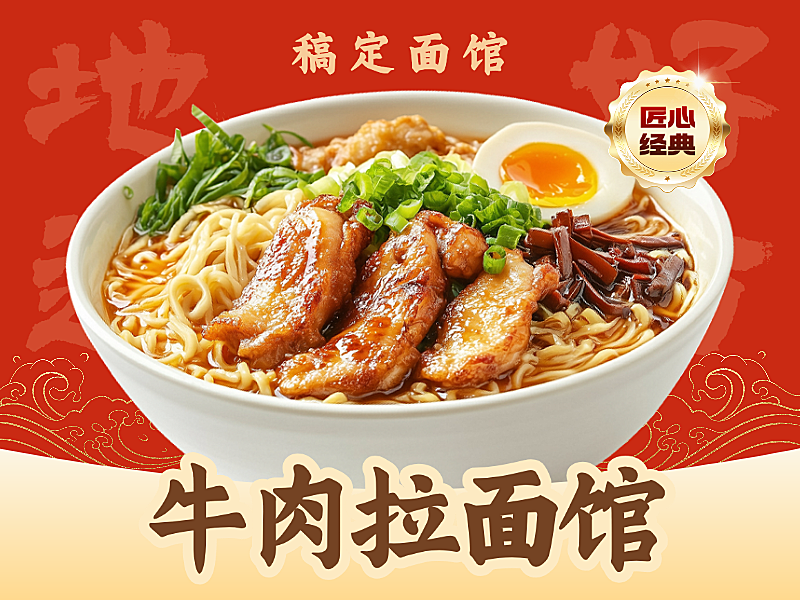 餐饮美食面条美团外卖团购美食平台套装美团店铺头像