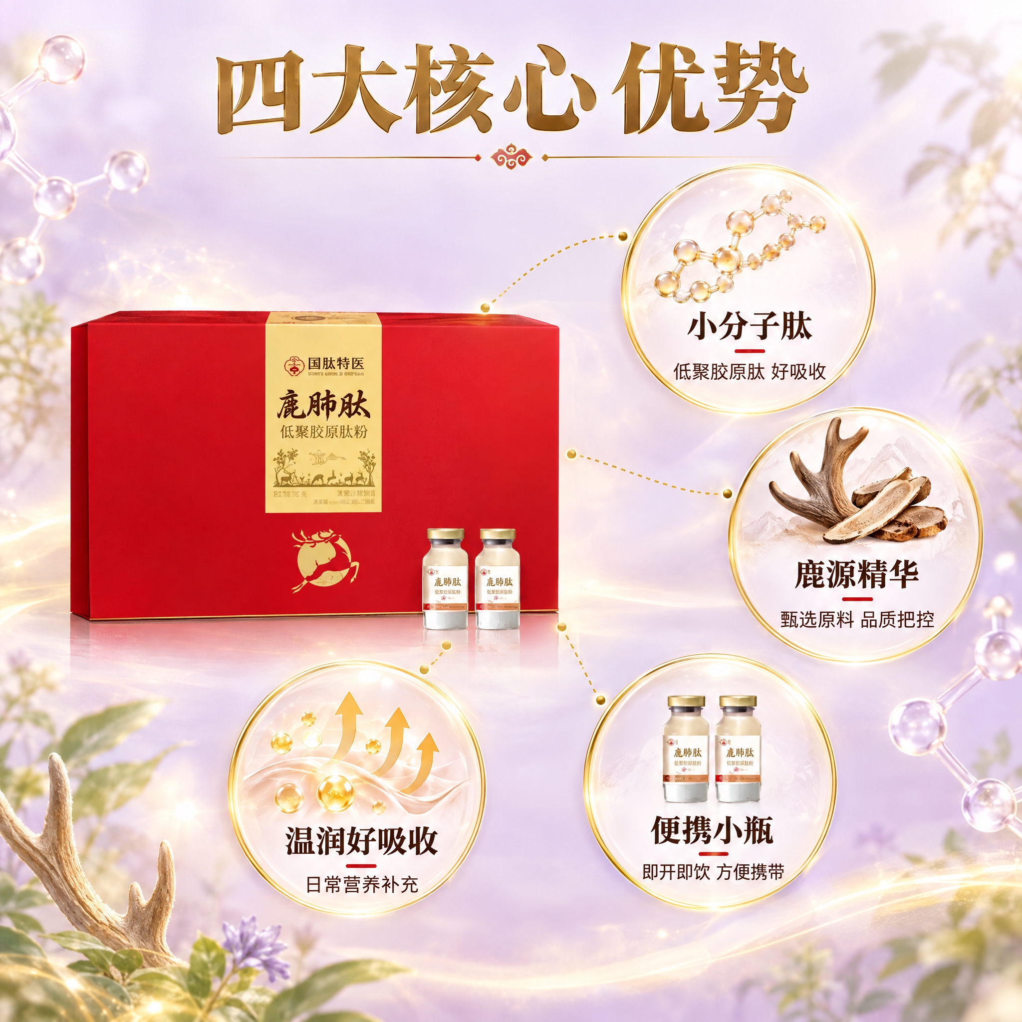 [主图-2] 国肽特医 鹿肺肽 低聚胶原肽粉 核心卖点与原料溯… - 图片创意预览