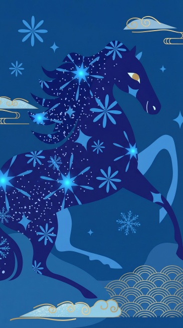 和图片一样的蓝色的马预览效果