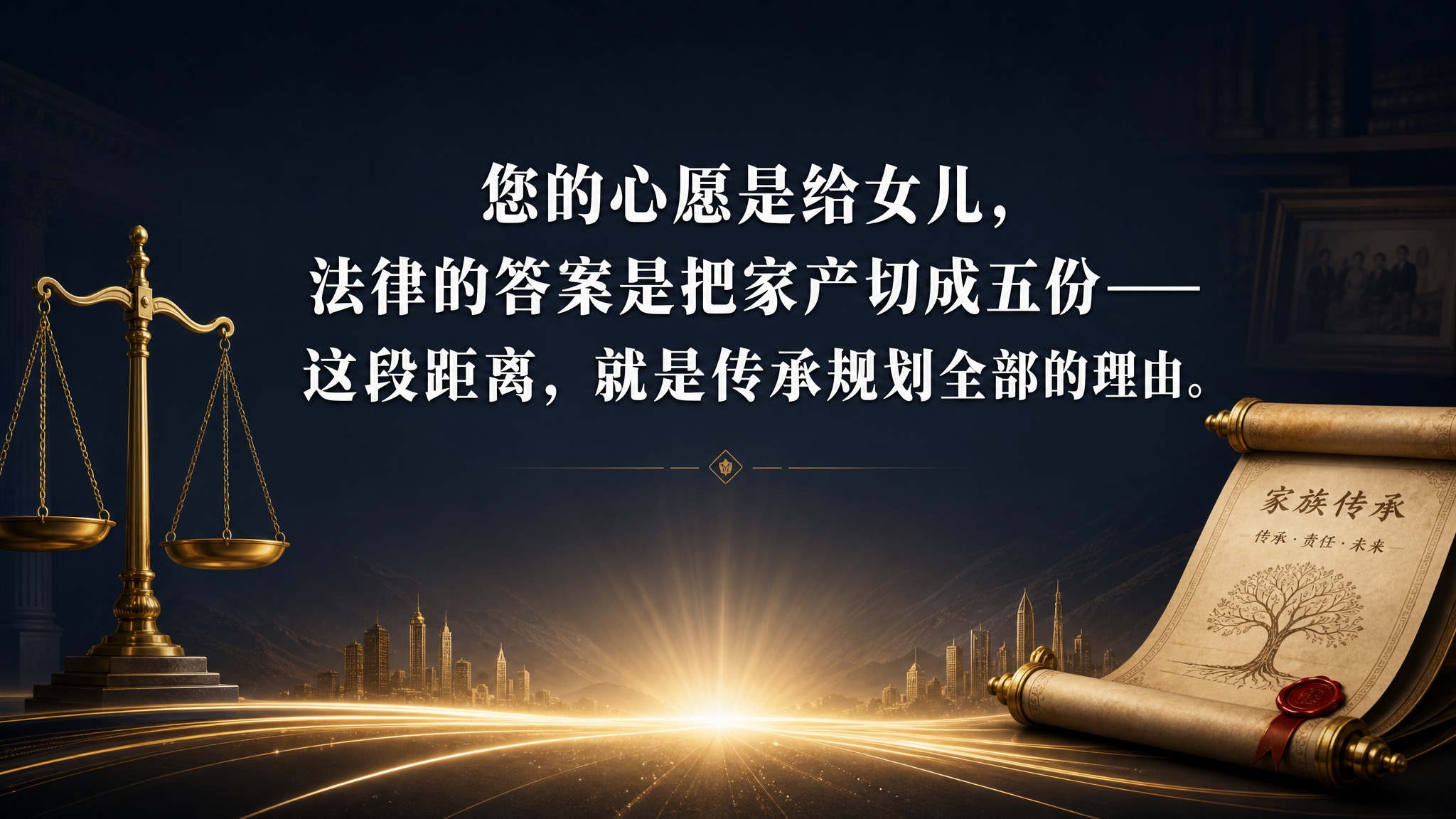 深色系背景的PPT横版设计图，深灰蓝渐变背景，画面中央偏上位置… - 图片创意预览