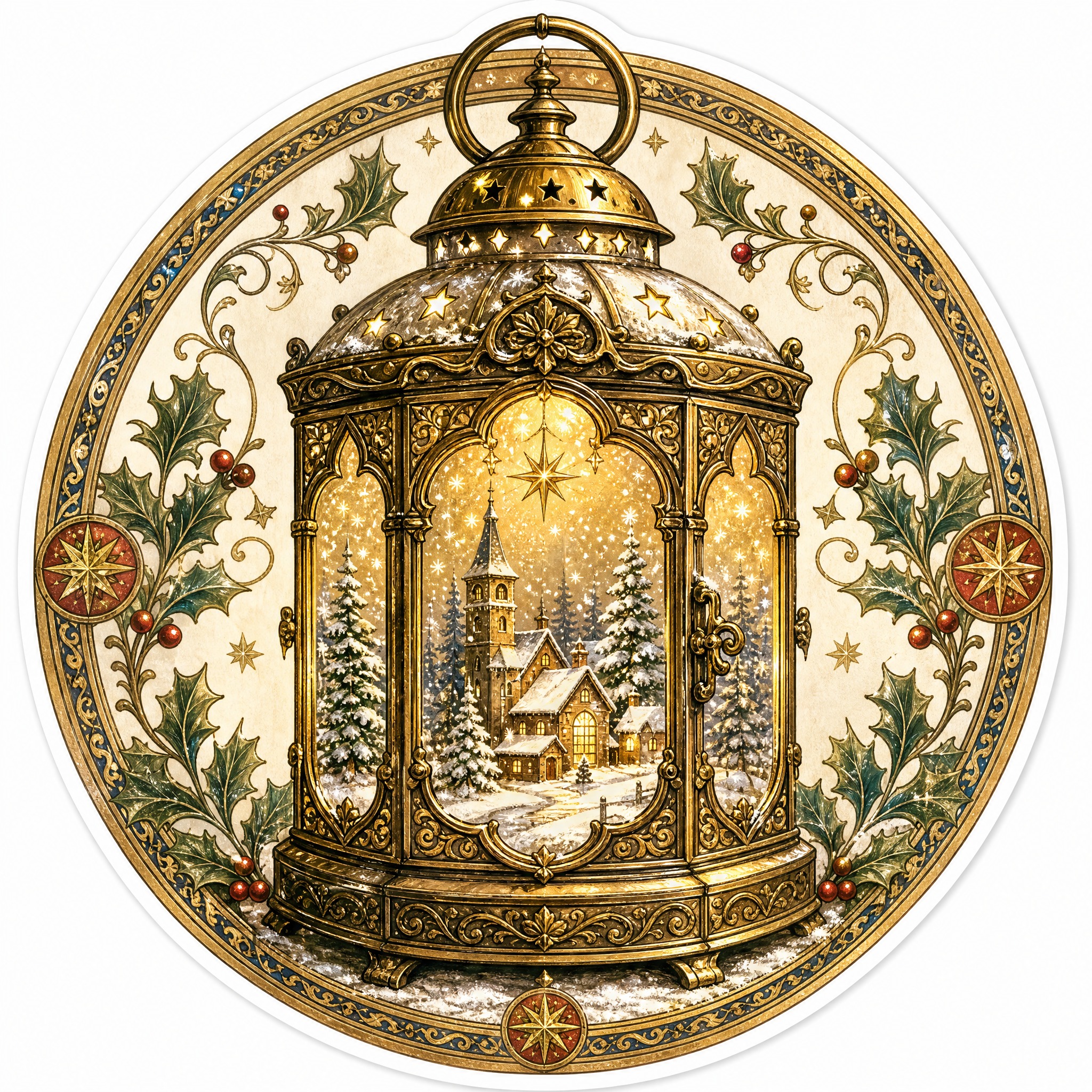 Christmas sticker, medieval ill… - 图片创意预览