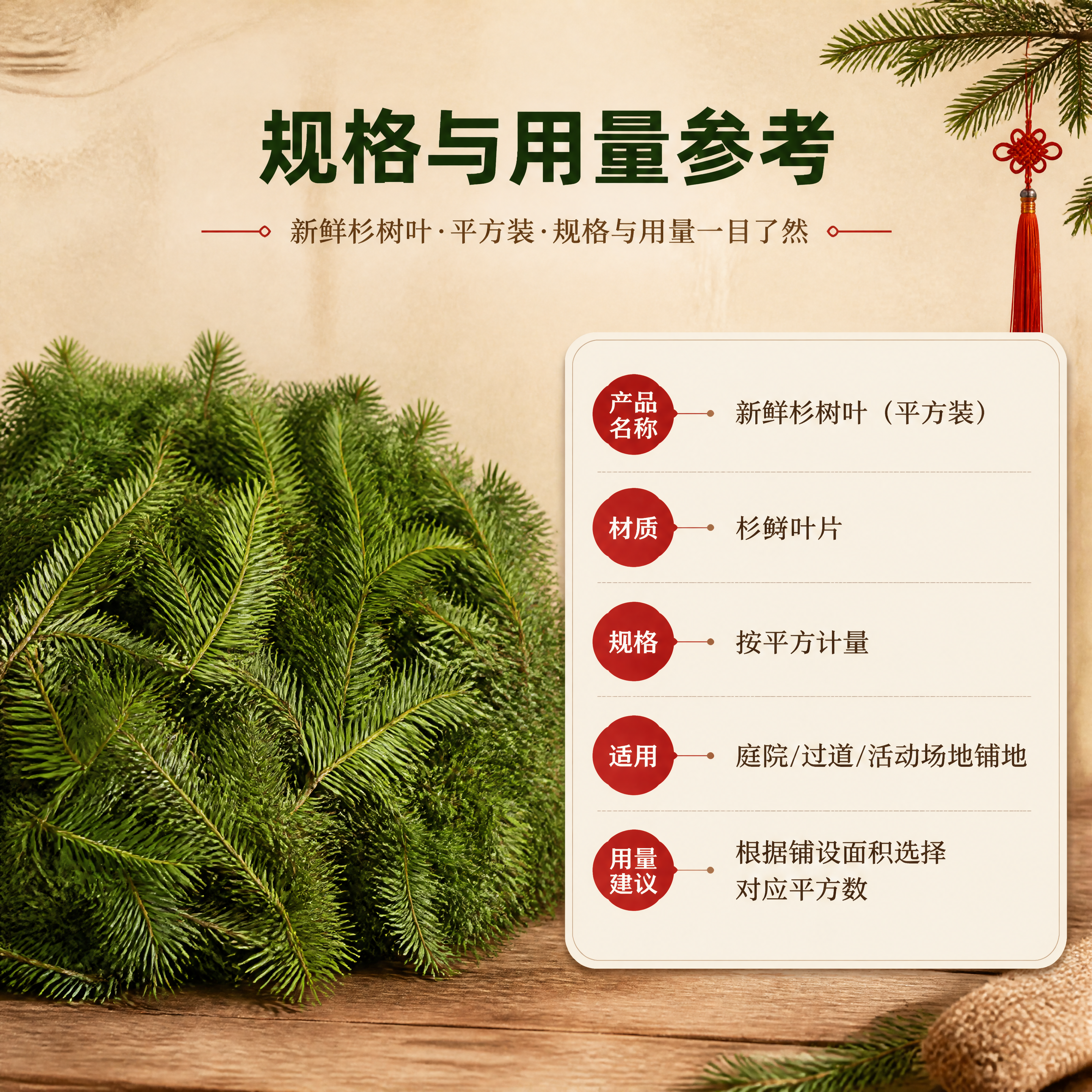 [商品] 使用【图1】【图5】新鲜杉树叶平方装；保留杉树叶片形… - 图片创意预览