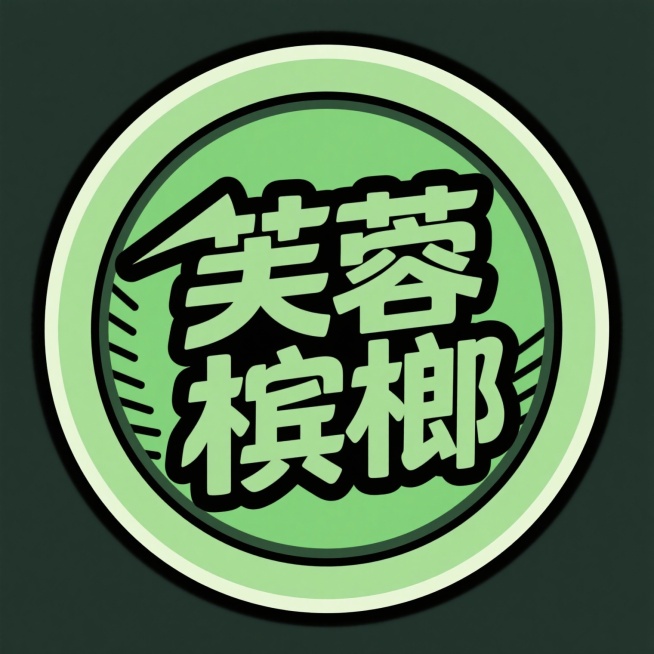 任务：生成一个品牌logo
品牌项目：芙蓉槟榔
要求：颜色使用绿色，圆形用圆角，字体使用酷酷的样式，整体风格要张扬有个性，必须容易识别预览效果