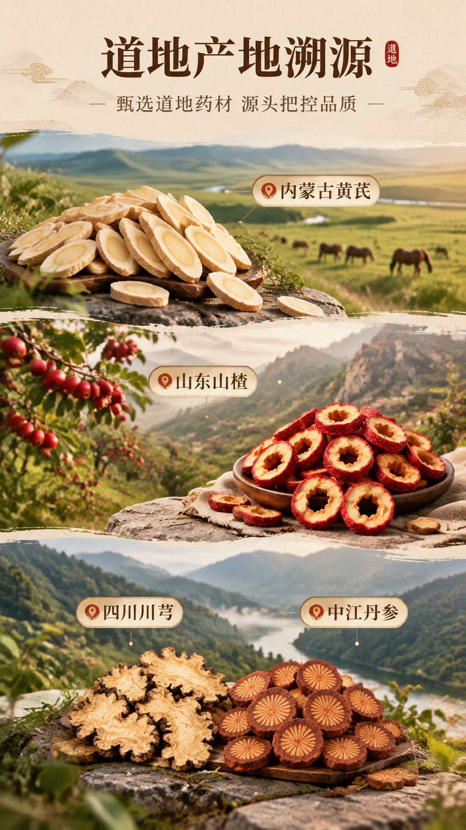 [商品] 使用【图1】四通汤四味原料（黄芪、山楂、川芎、丹参）… - 图片创意预览