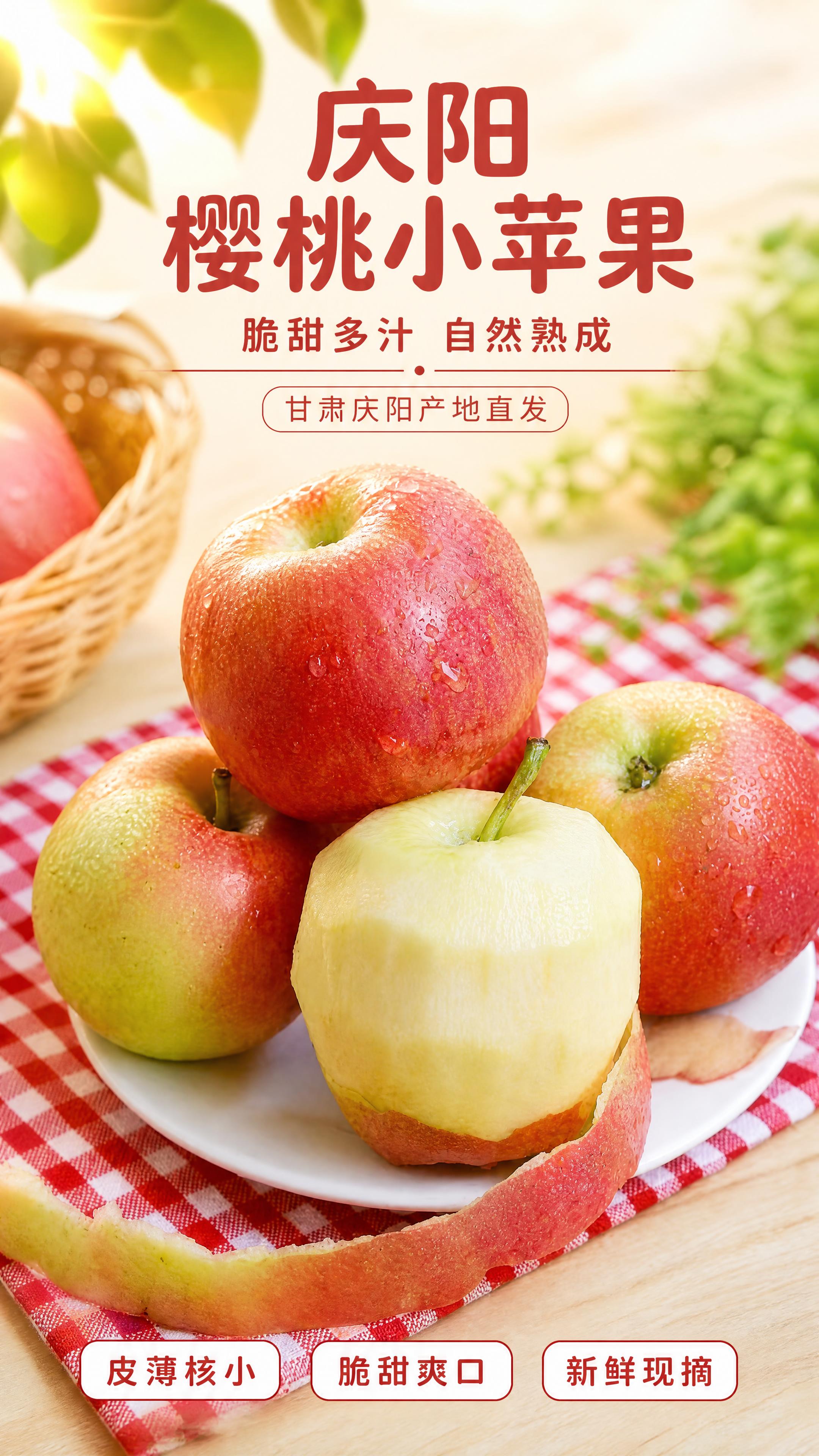 [第1张] 详情页头图-庆阳鲁丽樱桃小苹果新品宣传海报。本张使… - 图片创意预览