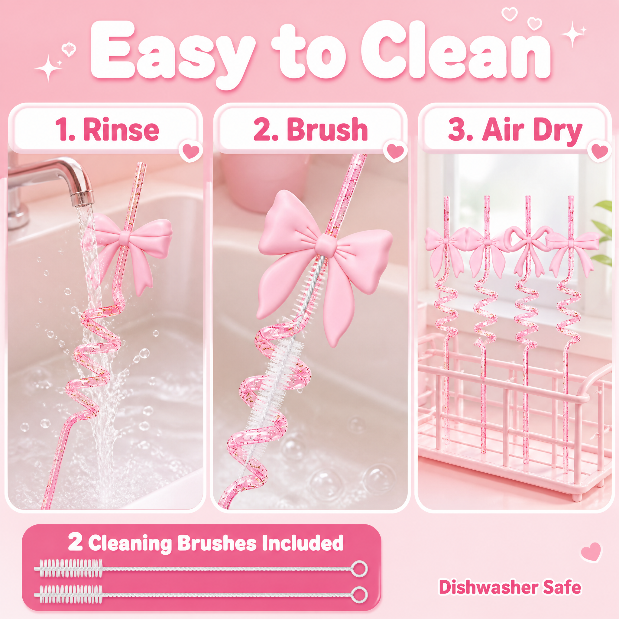 [主图-9] Pink Bow Glitter Curly S… - 图片创意预览