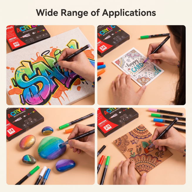 [Main Image 6] Multi-scenario application display of acrylic markers. [Atmosphere Style] Natural col预览效果