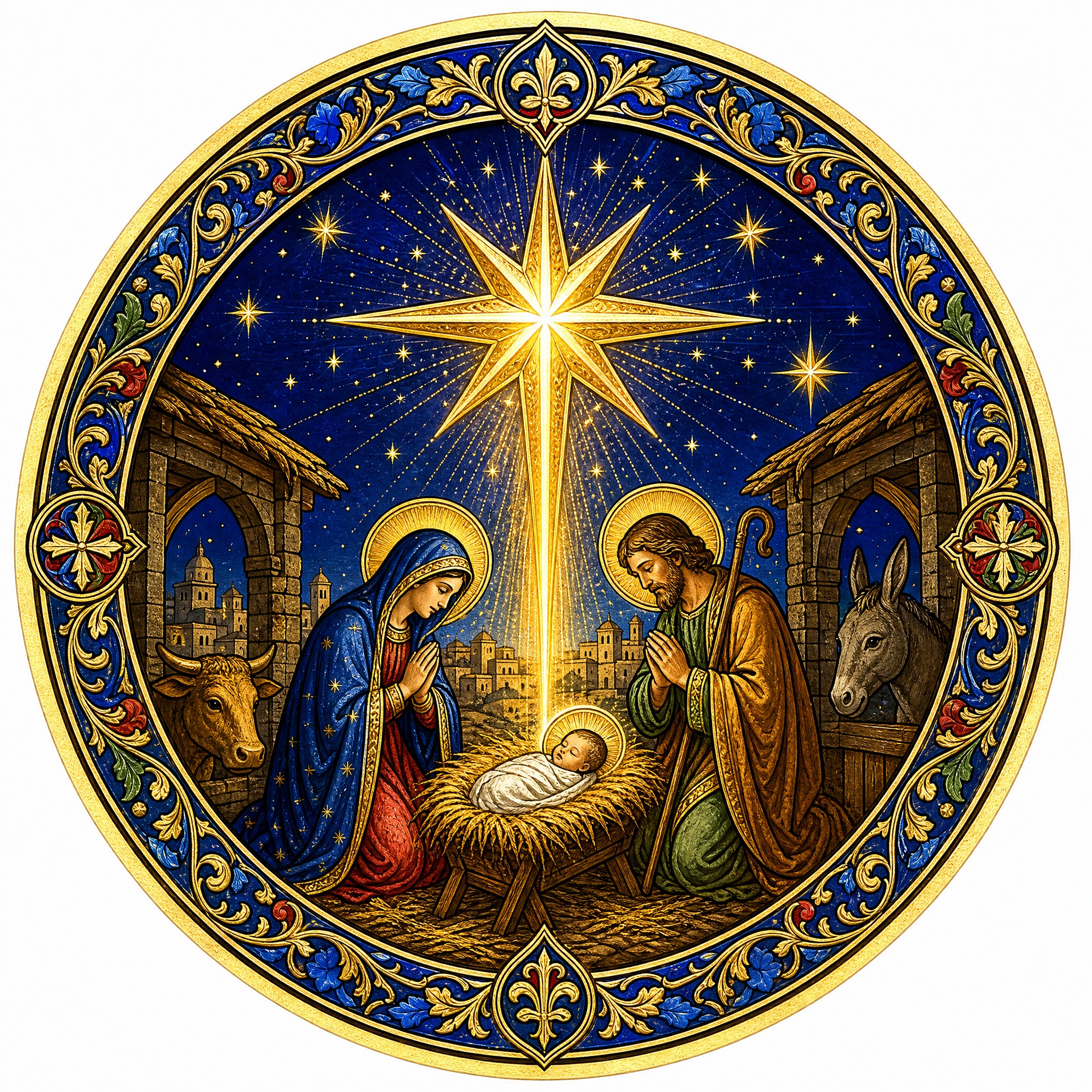 Christmas sticker, medieval ill… - 图片创意预览