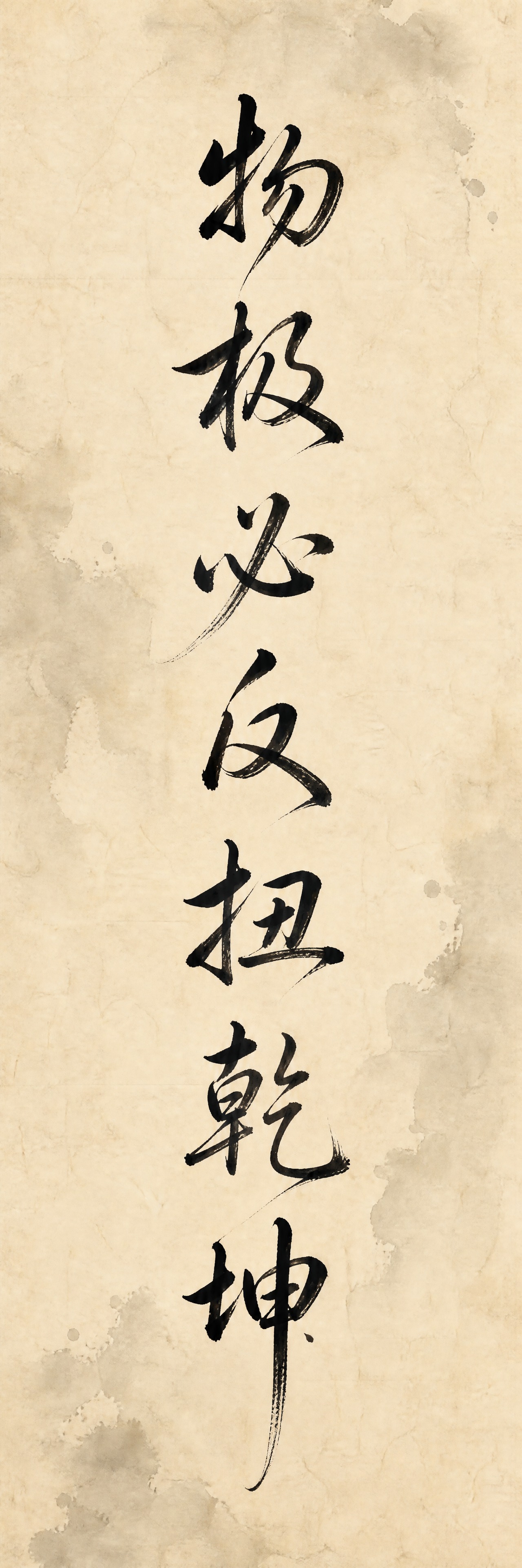 一副竖版书法对联的下联，宣纸水墨风格，仿古米黄色宣纸纹理，带有… - 图片创意预览
