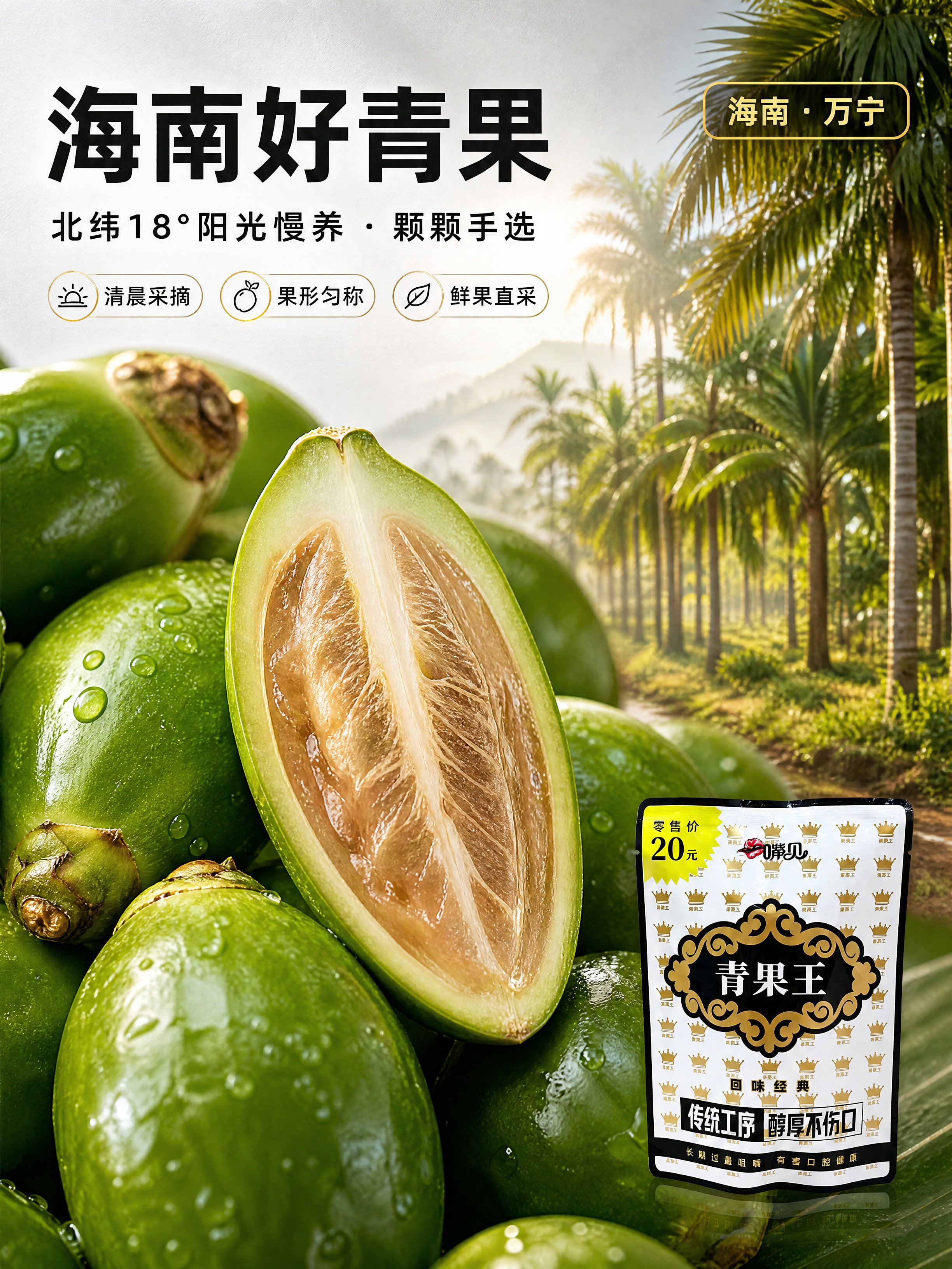 【商品】使用【图1】槟榔产品包装作为右下角辅助露出，包装占画面… - 图片创意预览