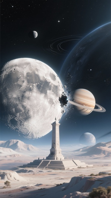帮我生成20张关于月亮或者星球的图片预览效果