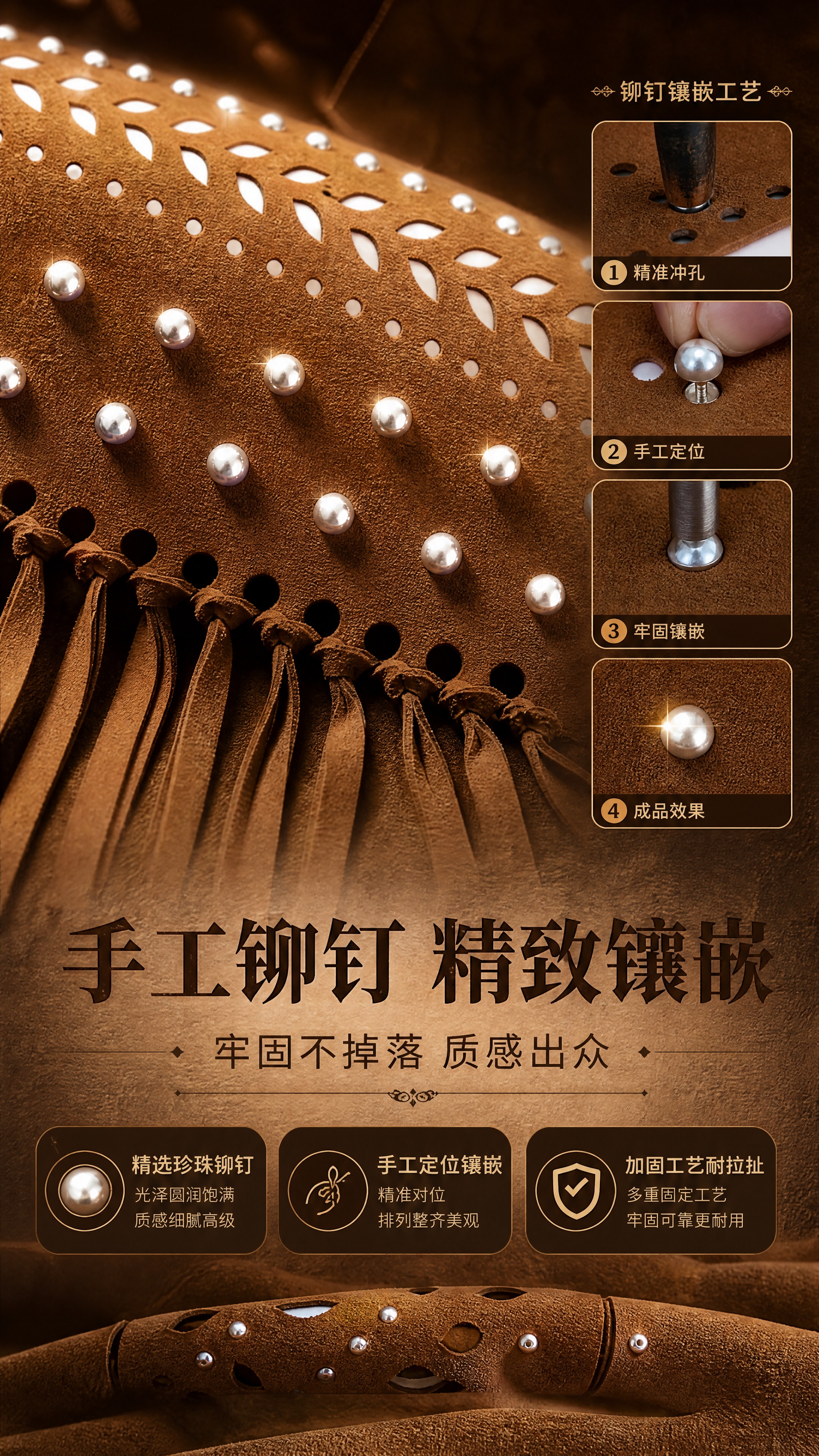 [商品] 使用【图4】【图5】焦糖棕麂皮绒铆钉三角披肩铆钉细节… - 图片创意预览