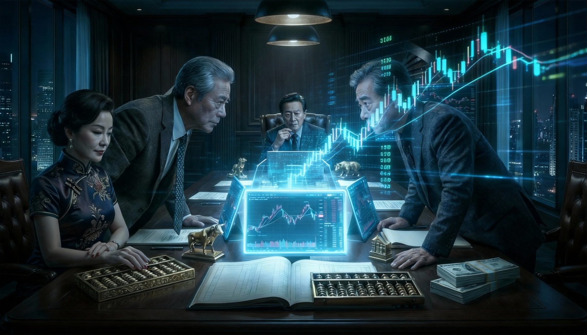 加一点点光效，科技感的金融元素预览效果