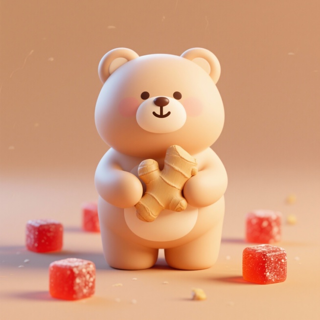 小熊软糖红糖生姜插画预览效果